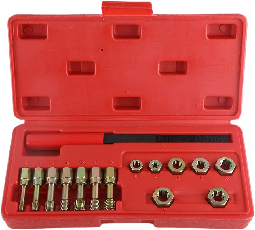 CMTOOL Metric Thread Chaser Set 15Pcs Thread Cleaning Tool Restorer Kit Thread File Tap and Die Set Metric and Standard M6X1.0 M8X1.25 M10X1.25 M10X1.50 M12X1.25 M12X1.50 M12X1.75 Thread Repair Tool image number 5