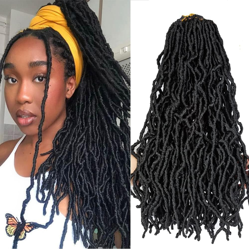 18 Inch New Faux Locs Crochet Hair Soft Locs Crochet Hair Natural Faux Braids Pre-Looped Synthetic Afro Roots Braid for Black Women image number 3