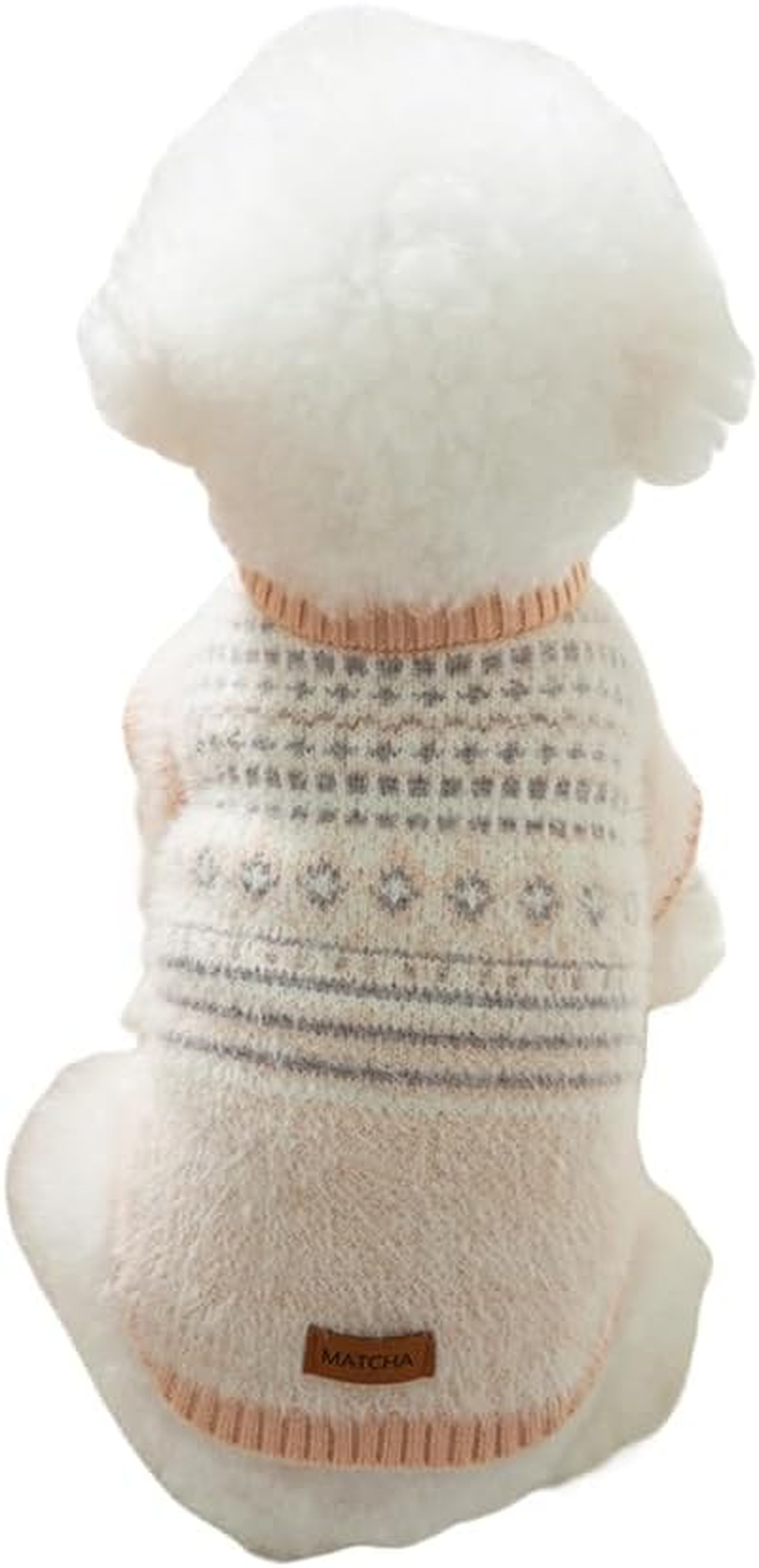 Dog Wear, Dog Clothes, Pet Clothes, Pet Clothes, Knitwear, Checked, Autumn, Winter, Spring, Diamond Pattern, Argyle, Cute Dog Knitwear (Beige, XS) image number 3