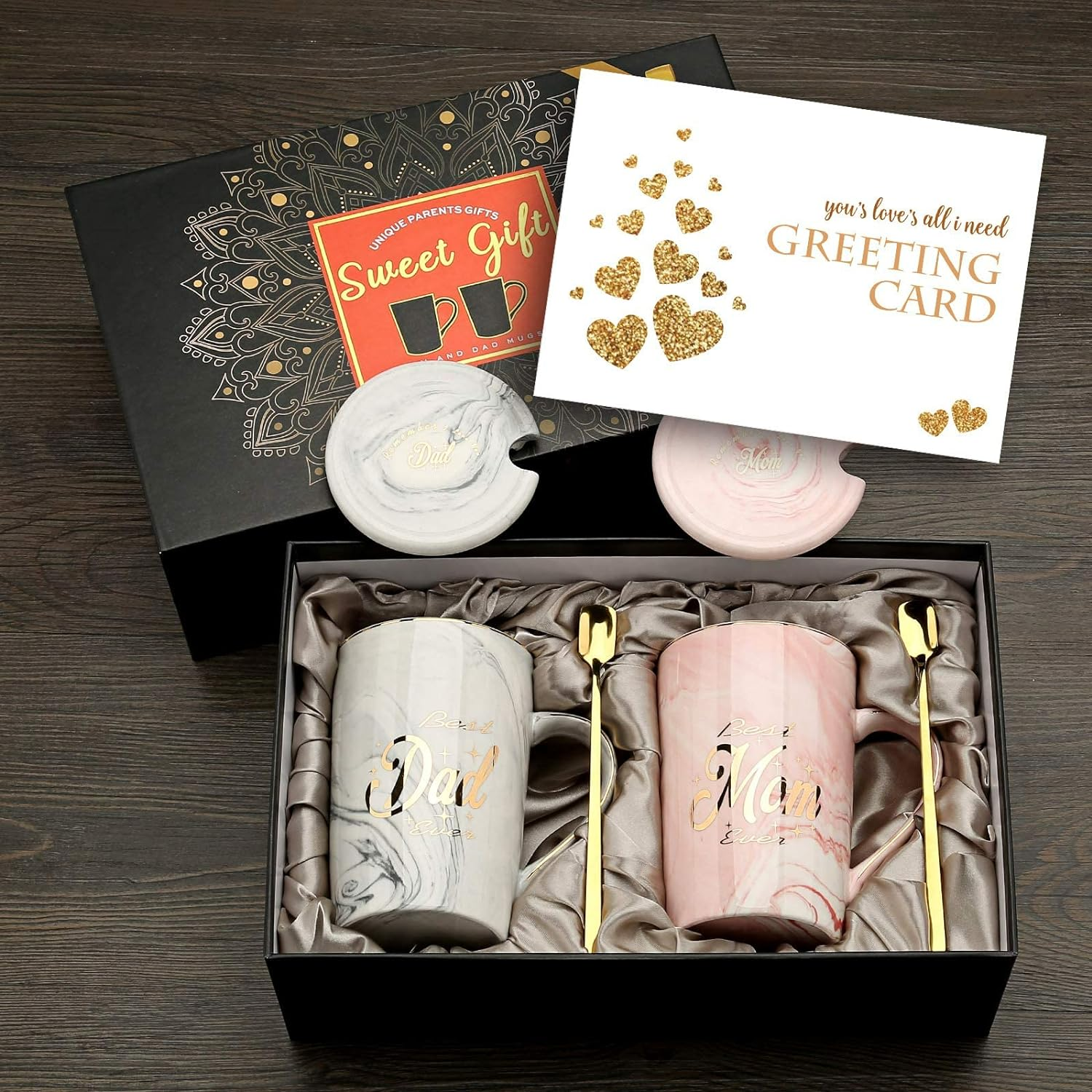 Mom and Dad Mugs - Pregnancy Gifts for First Time Moms - Ceramic Couple Coffee Cups for New Mom New Dad - Gifts for Pregnant Women Parents to Be Baby Shower Mother'S Day Father'S Day image number 2