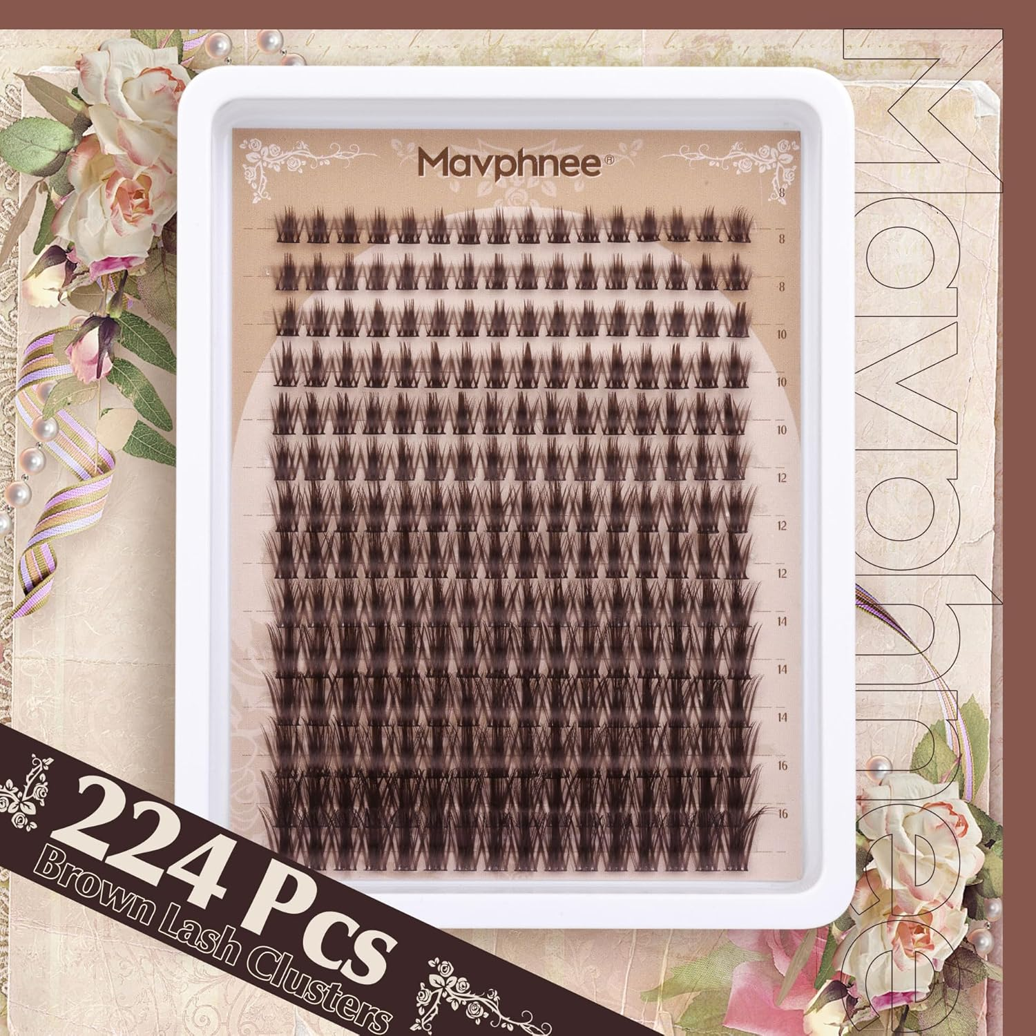 Brown Lash Clusters Wispy Eyelash Clusters Spiky Cluster Lashes Anime Individual Lash Extensions Manga Lashes Clusters 8-16MM Dark Brown Cluster Eyelash Extensions by Mavphnee image number 1