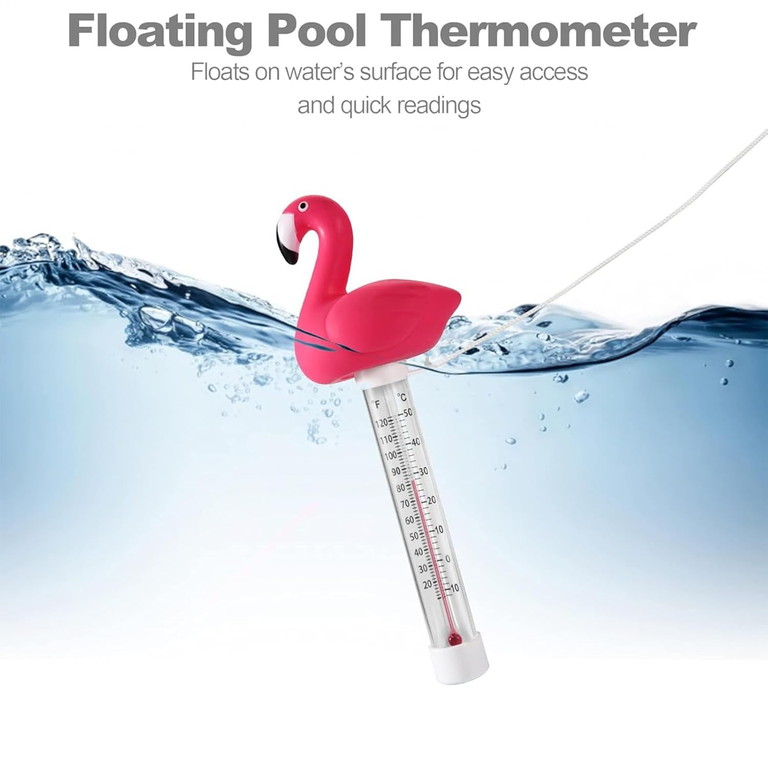 Pool Thermometer Floating Easy Read, Digital Bath Thermometer, Pool Water Temperature Gauge Thermometer for Swimming Pools, Ice Baths, Hot Tubs, Cold Tubs, Ponds and Spas