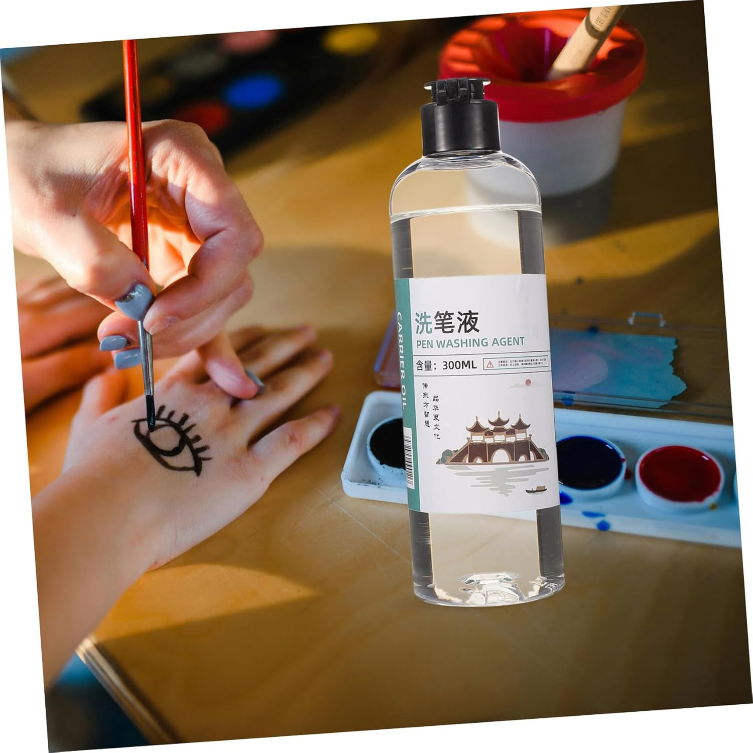LALAFINA Convenient Paint Brush Cleaner Liquid for Oil Acrylic Painting Efficiently Removes Residue Protects Brush Bristles Supply Tool image number 3