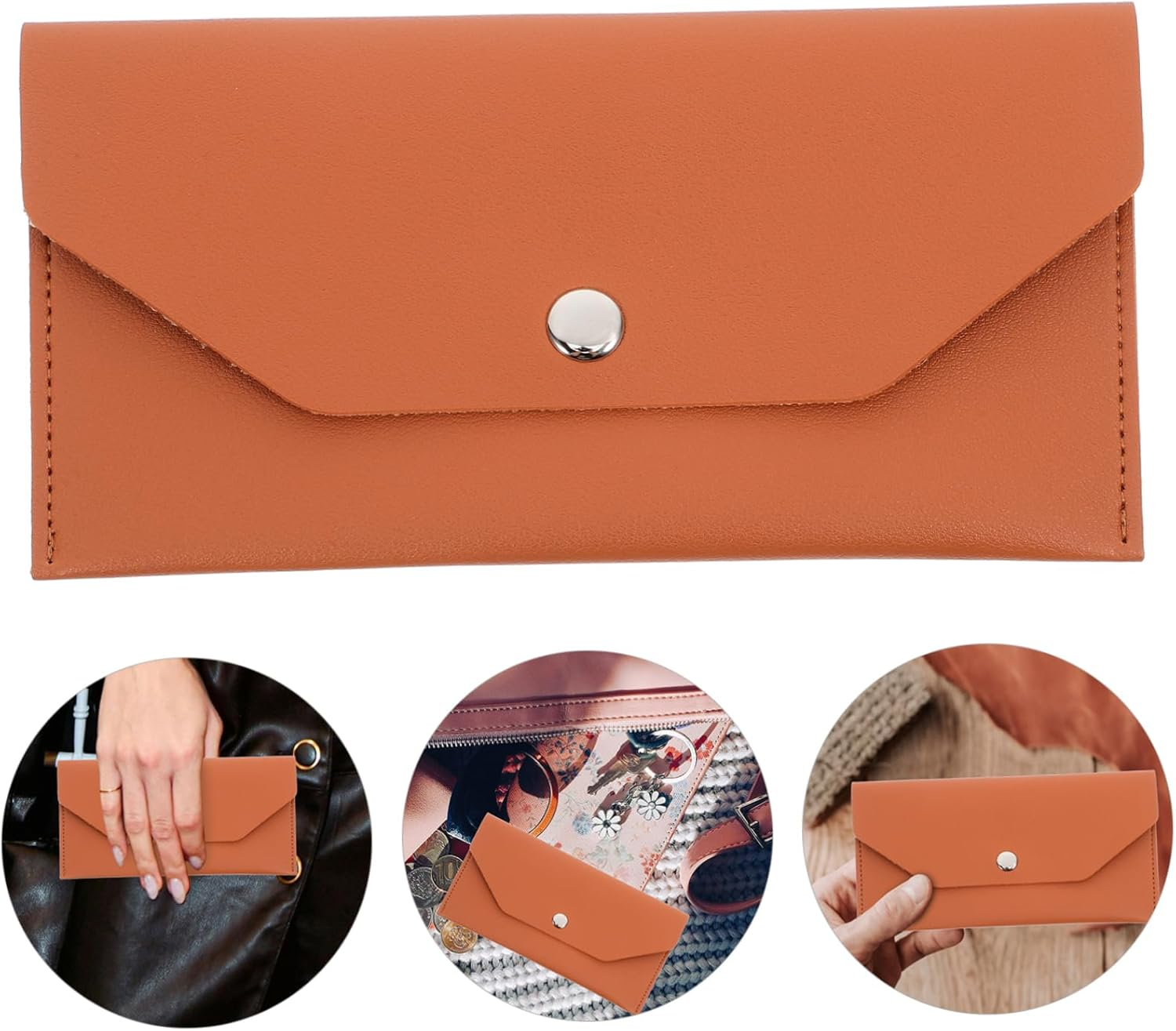 FUNNETOYU Business Card Holder Passport Cover Passport Holder Credit Card Case Lightweight Travel Wallet Pu Material image number 1