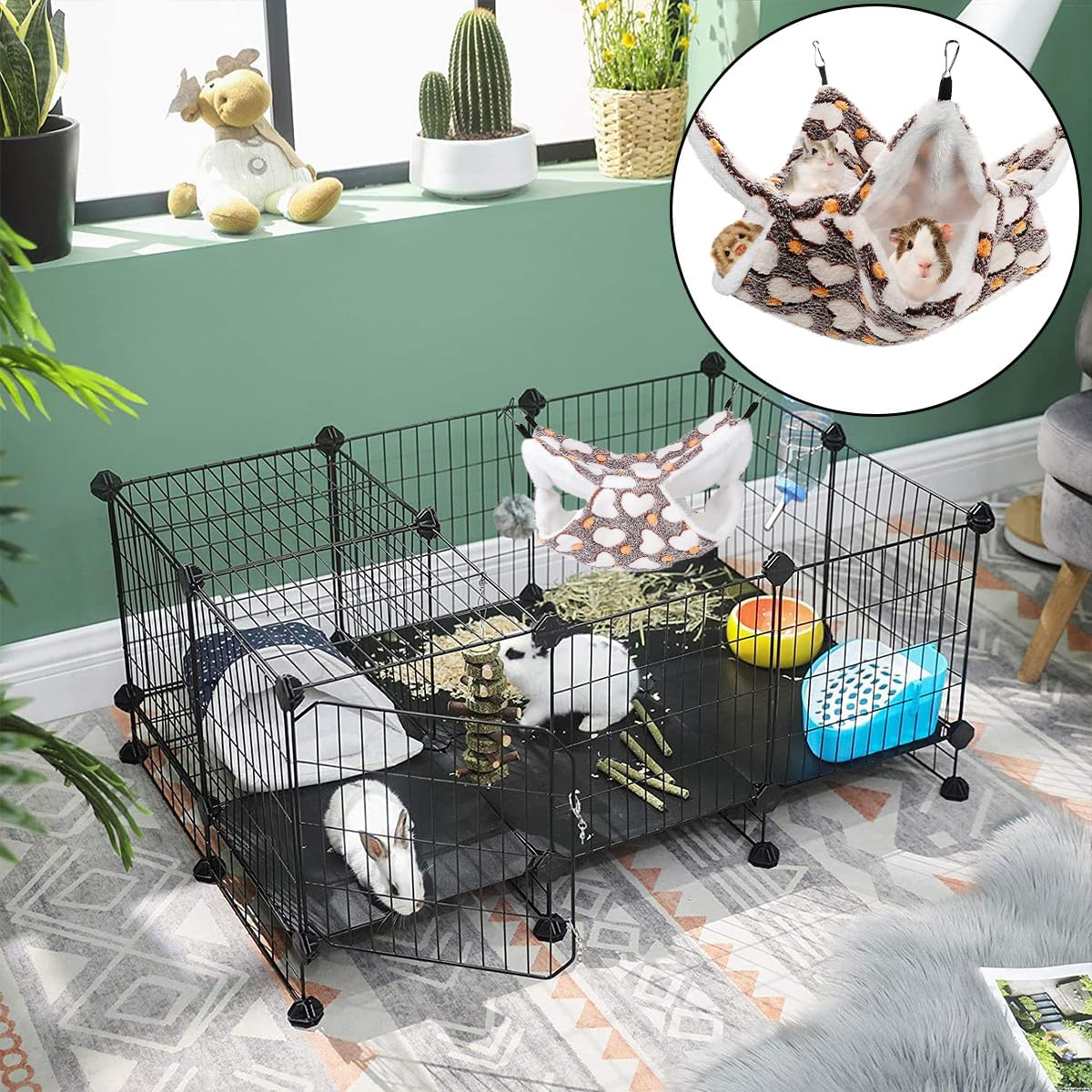 BEZANU Small Pet Cage Hammock, 1 PCS Small Pet Cage Accessories for Hamster, Squirrel, Rabbit (29Cm/11.41In) image number 4