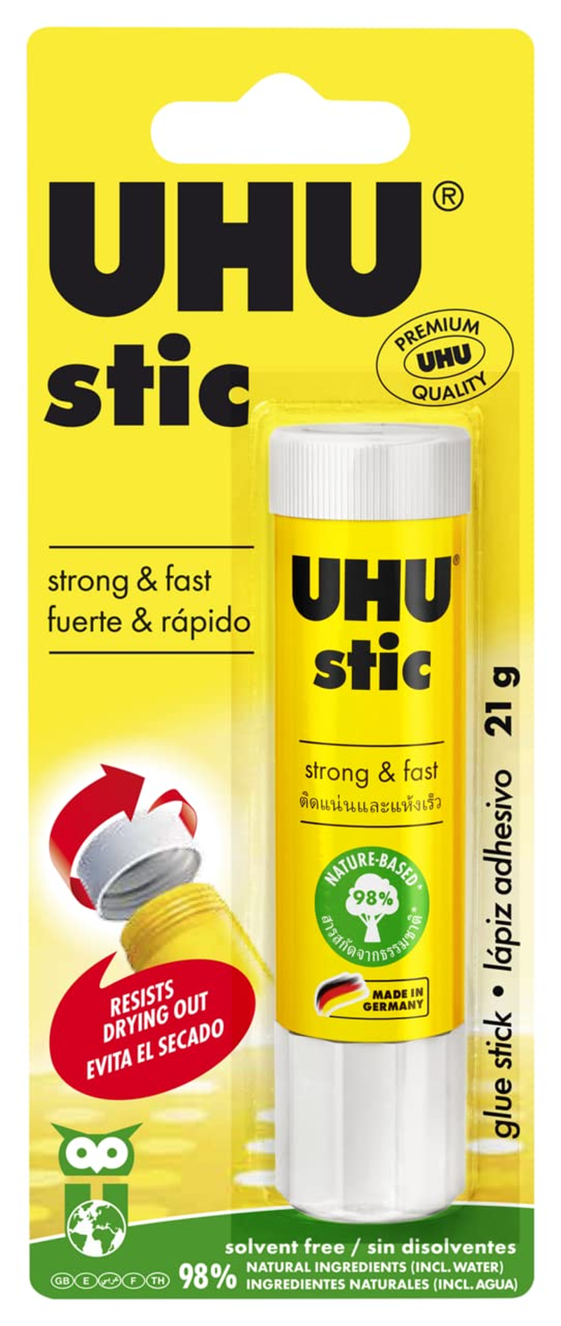 UHU Solvent Free Carded Glue Stick 21 G, (33-50190) image number 5