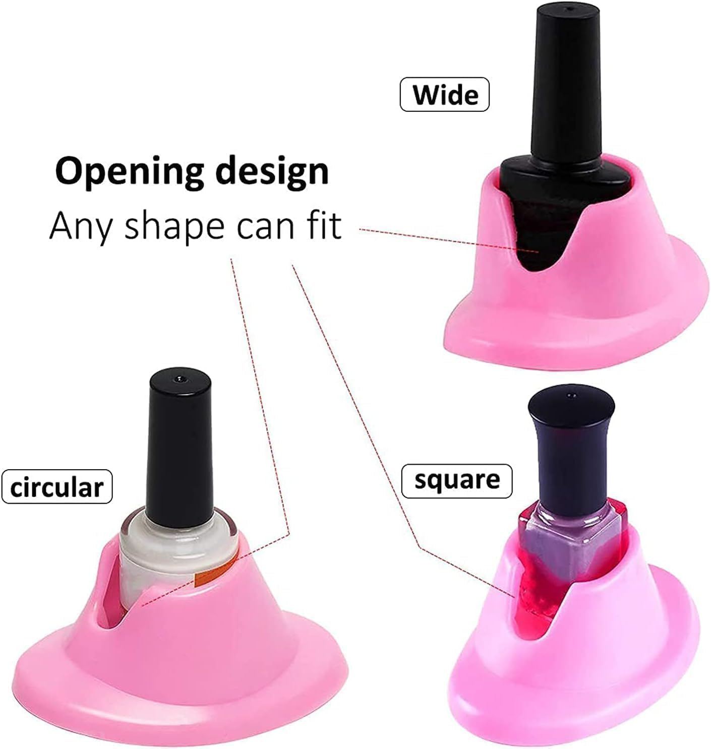 2Pcs Soft Rubber Nail Polish Bottle Holder, Durable Anti-Spill Stand for Secure Storage and Organized Salon or Home Use - 2-Piece Set, Mecus image number 5