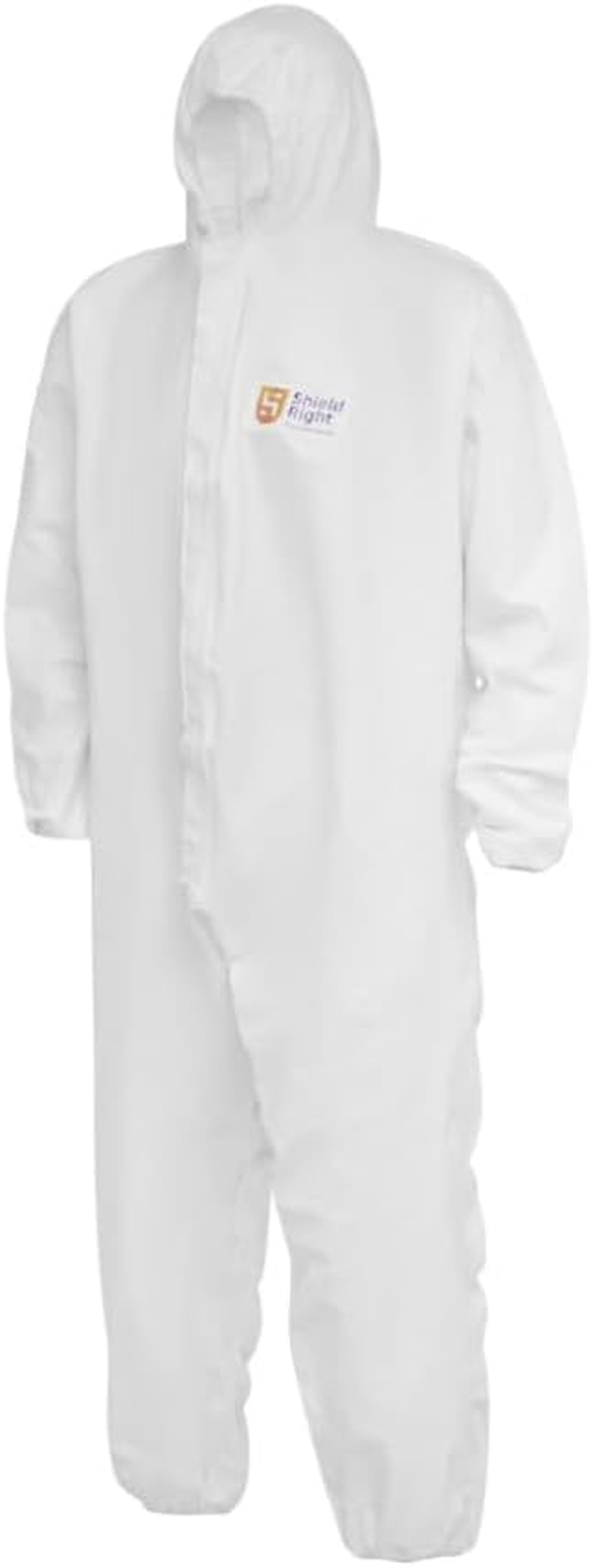 Shield Right Microporous Disposable Protective Coveralls Type 5/6, Breathable, Anti-Static, Lint-Free Suit with Hood for Industrial & Food Processing