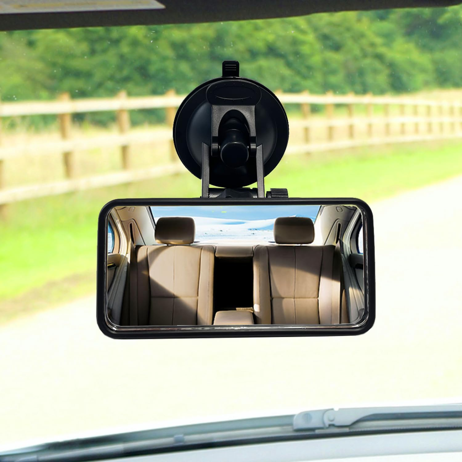 KITBEST Baby Car Mirror, Rear View Mirror for Baby on Car Back Seat, Shatterproof Adjustable Car Baby Rearview Mirror to See Rear Kids, Babies, Infants and Newborn image number 2