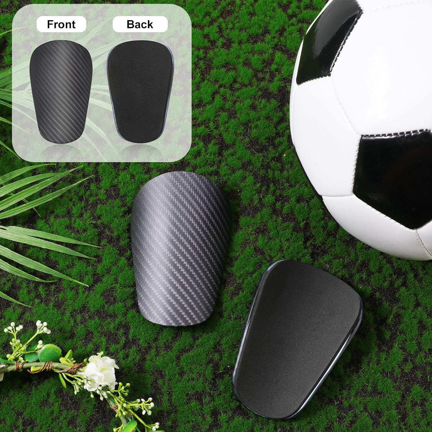 2Pcs Soccer Shin Guards, 4.72X3.07In Extra Mini Football Shin Guards Youth and Adults Miniature Small Tiny Pad Protective Equipment for Men Women Kids Boys Girls(Size L) image number 4