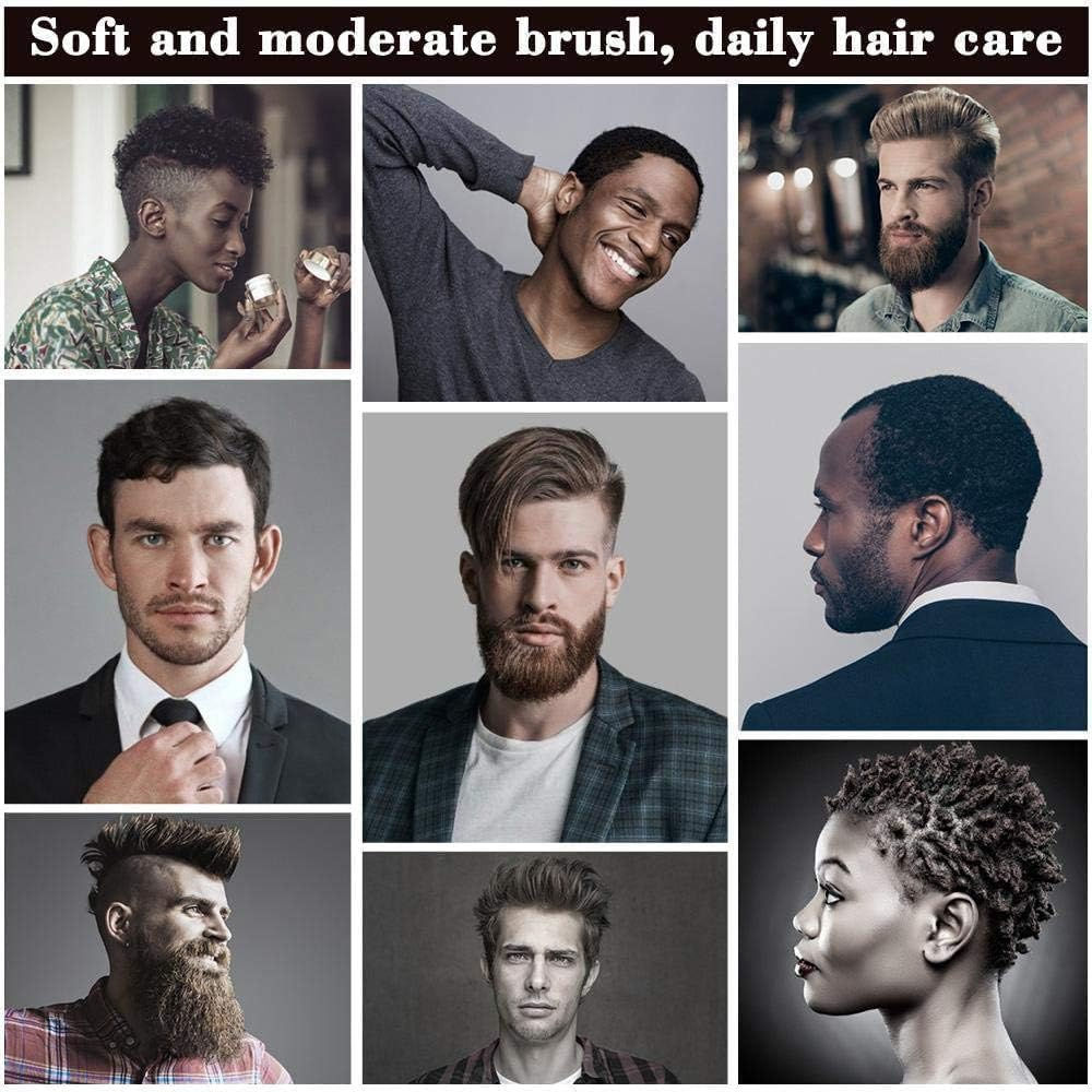 WADY Bristle Hair Brush and Professional Massage Comb,Slick Back Hair Brush, Stiff Bristles Hairbrush for Beard Styling,Hair Brush for Men and Women,For Detangling,Smoothing,Wave Styles,Soft on Scalp image number 6