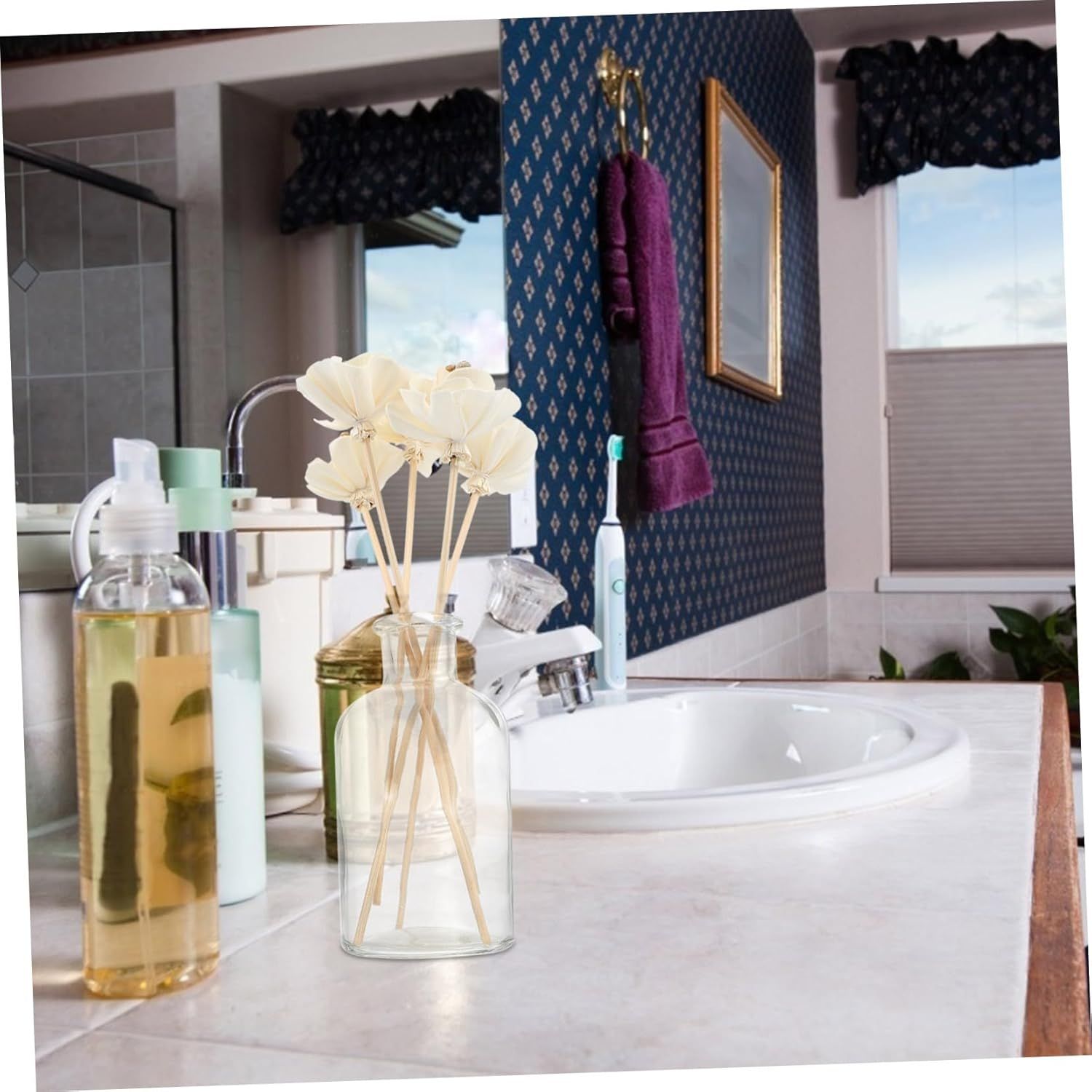 Ciieeo 5Pcs Peony Aromatherapy Flower Diffuser Sticks for Home Products Fragrance Sticks Artificial Flowers for Decoration Aroma for Essential Oil Vines in House Decor image number 5