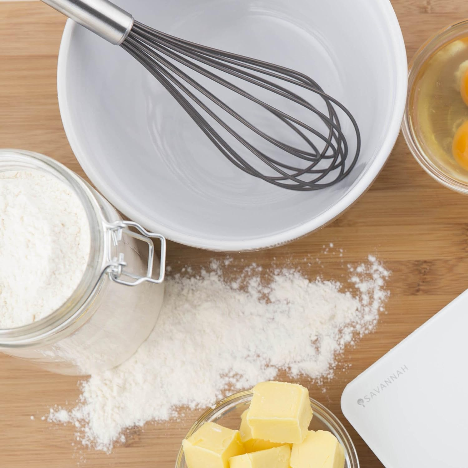 SAVANNAH SAV-0205 Premium Whisk Grey Silicone, 25Cm, Stainless Steel/Grey image number 1