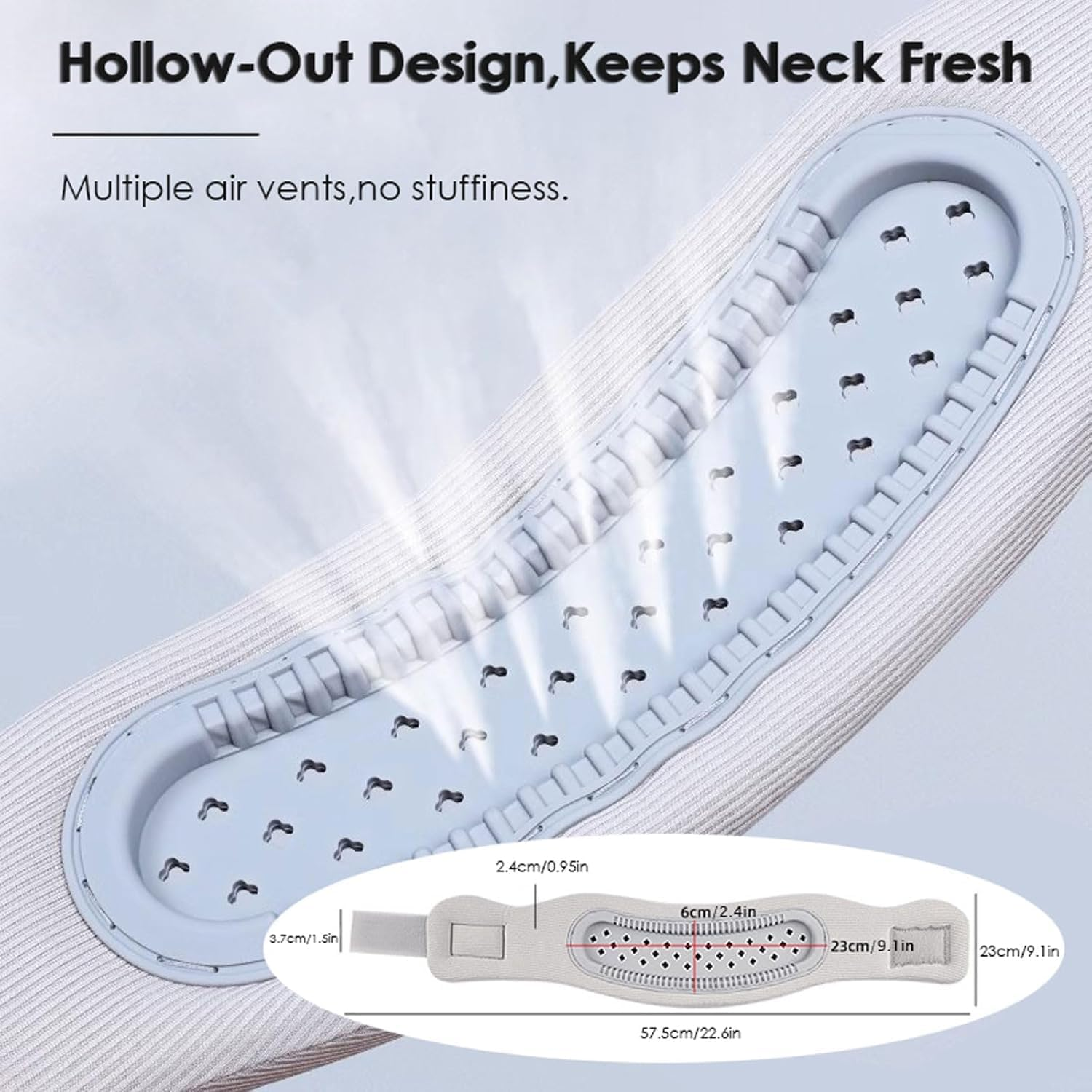 Checkzed Neck Brace for Neck Pain and Support, Adjustable Cervical Collar for Sleeping,Soft Neck Support Keep Vertebrae Stable and Aligned, Cervical Spine Pressure Relief（Grey）