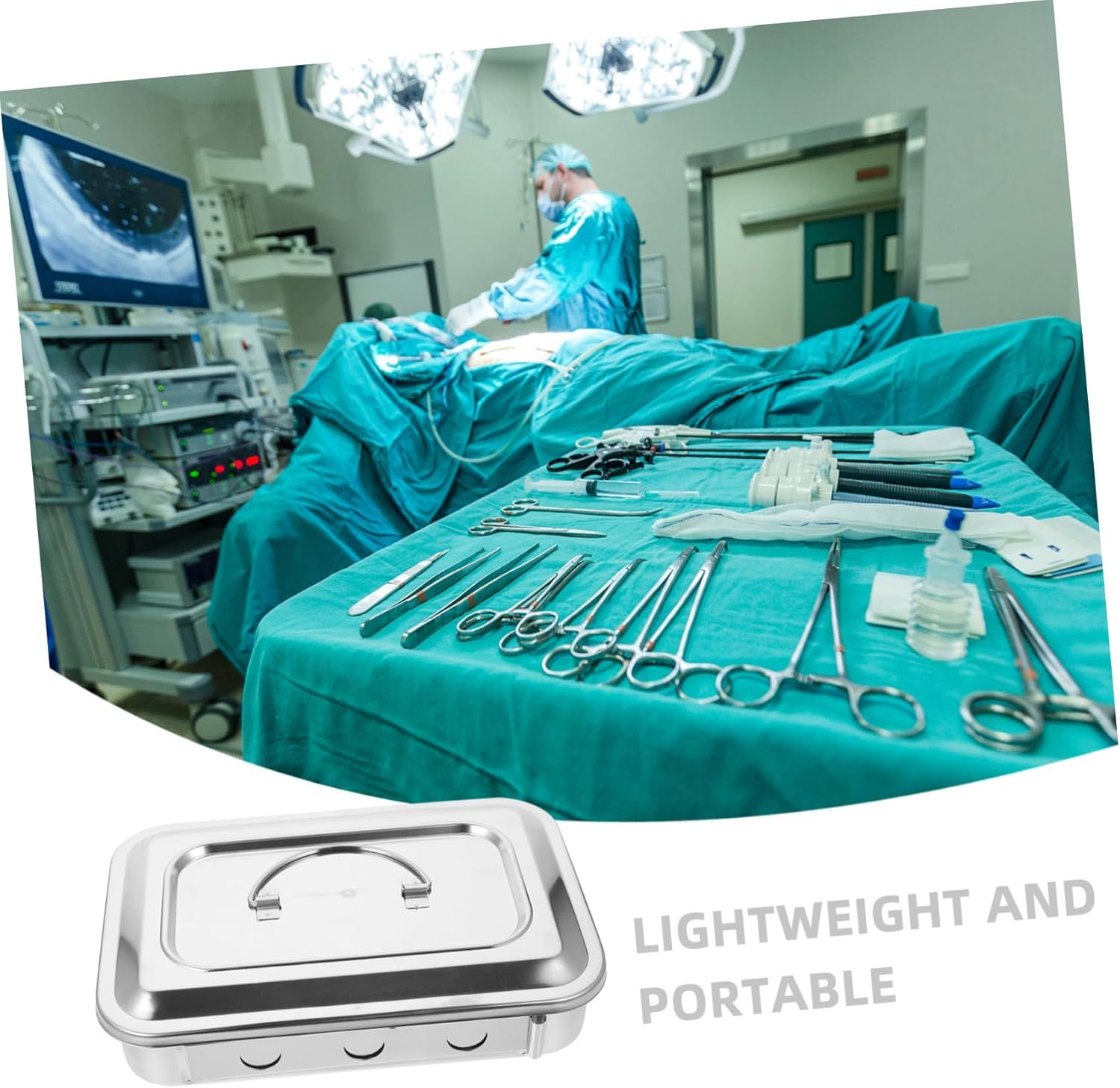 SAFIGLE Bottle Sterilizer Box Square Lid Stainless Steel Thermometer Sterilization Box Silver Tray image number 4