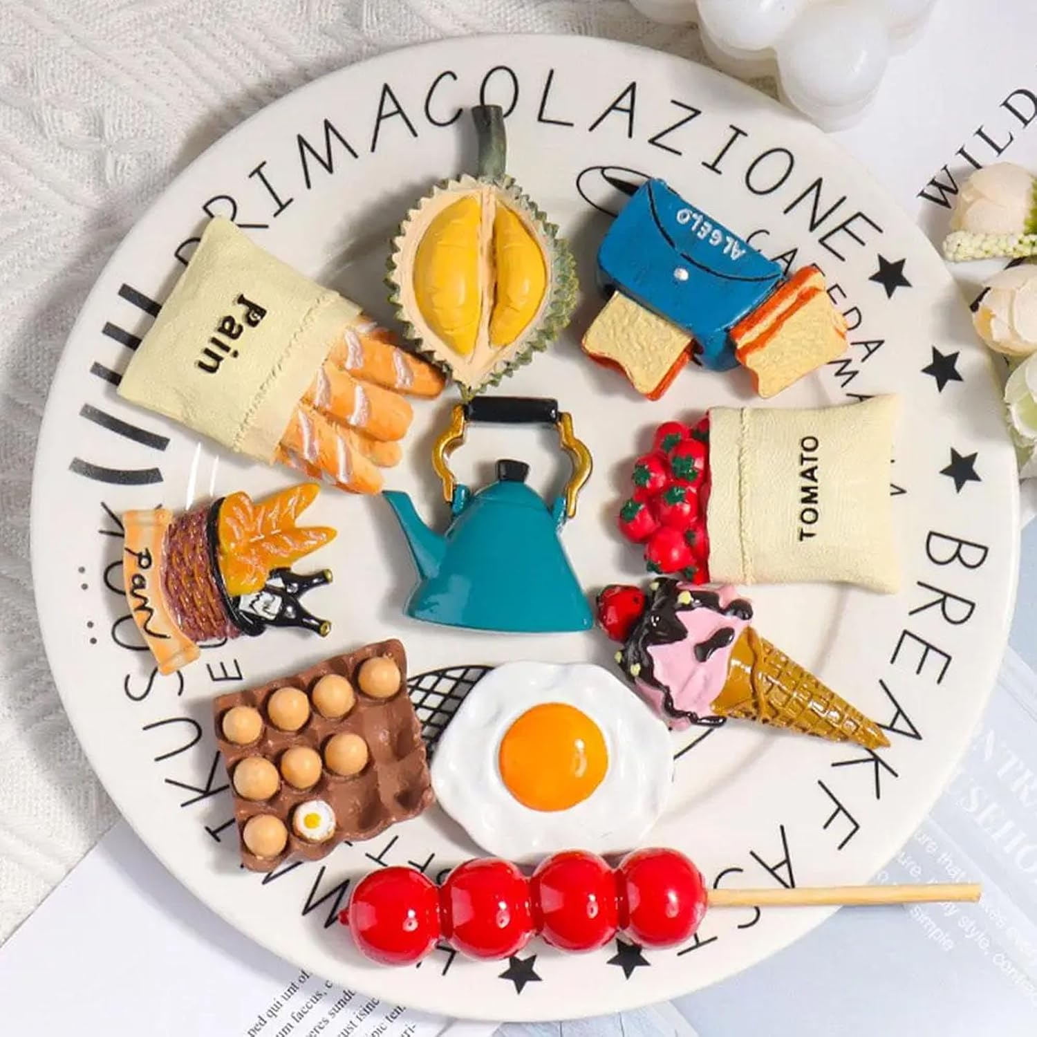 10Pcs Food Fridge Magnets, Cute 3D Magnet for Refrigerator, Strong Kitchen Stickers for Decor, Whiteboard, Cabinets image number 4