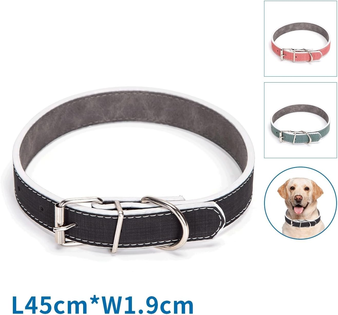 PU Leather Dog Collar &ndash; Durable, Adjustable, Lightweight &ndash; Ideal for Walks and Training. image number 6
