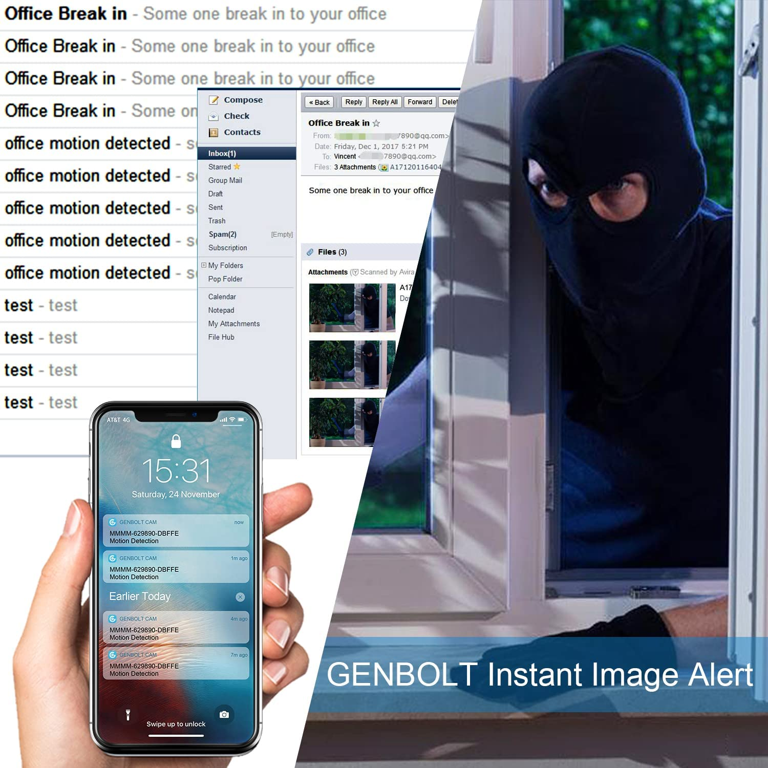 [Auto Tracking] Home Security Camera Wifi, GENBOLT Indoor Baby Monitor Surveillance Camera with Humanoid Detection, Nanny Pet Cam with Auto Cruise,1080P Loop Recording with Audio Baby Cry Alarm (2024) image number 2