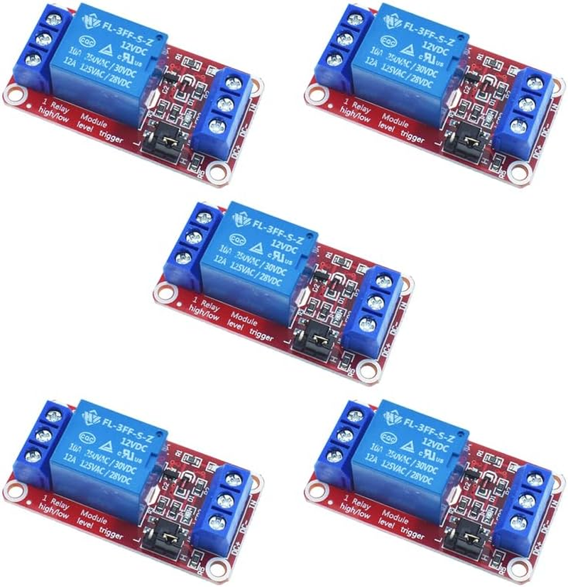5PCS 5V 9V 12V 24V 1 Channel Relay Module with Optocoupler Isolation Support High or Low Level Trigger (5V)