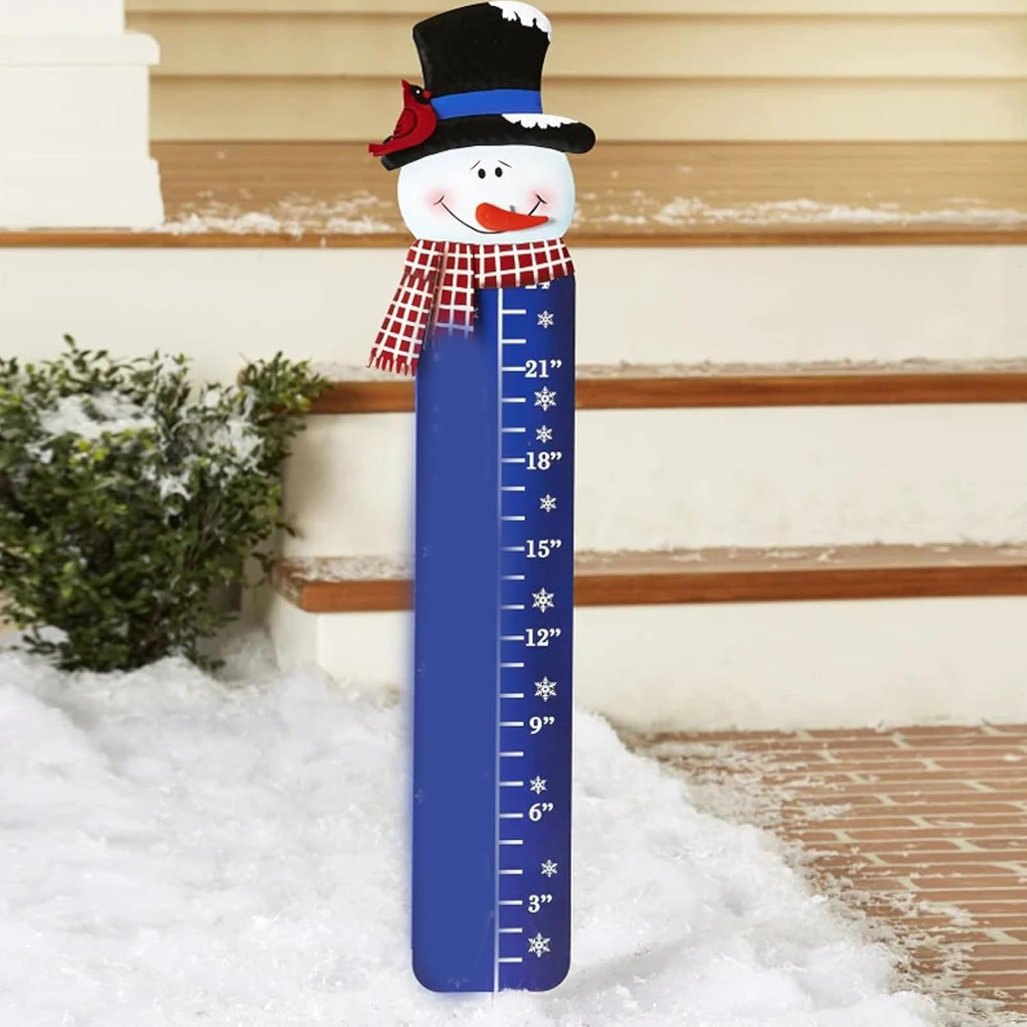 Snow Gauges Outdoor, 24 Inch Snowfall Measuring Gauges, Winter Snowflake Metal Ruler, Handmade Metal Snow Measuring Stick Snow Gauges for Yard, Christmas Rain Gauges Outdoor image number 6