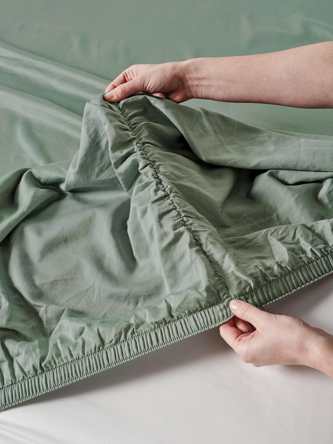 Linen House Surf Wash Sheet Set, Seafoam, Single Bed image number 1