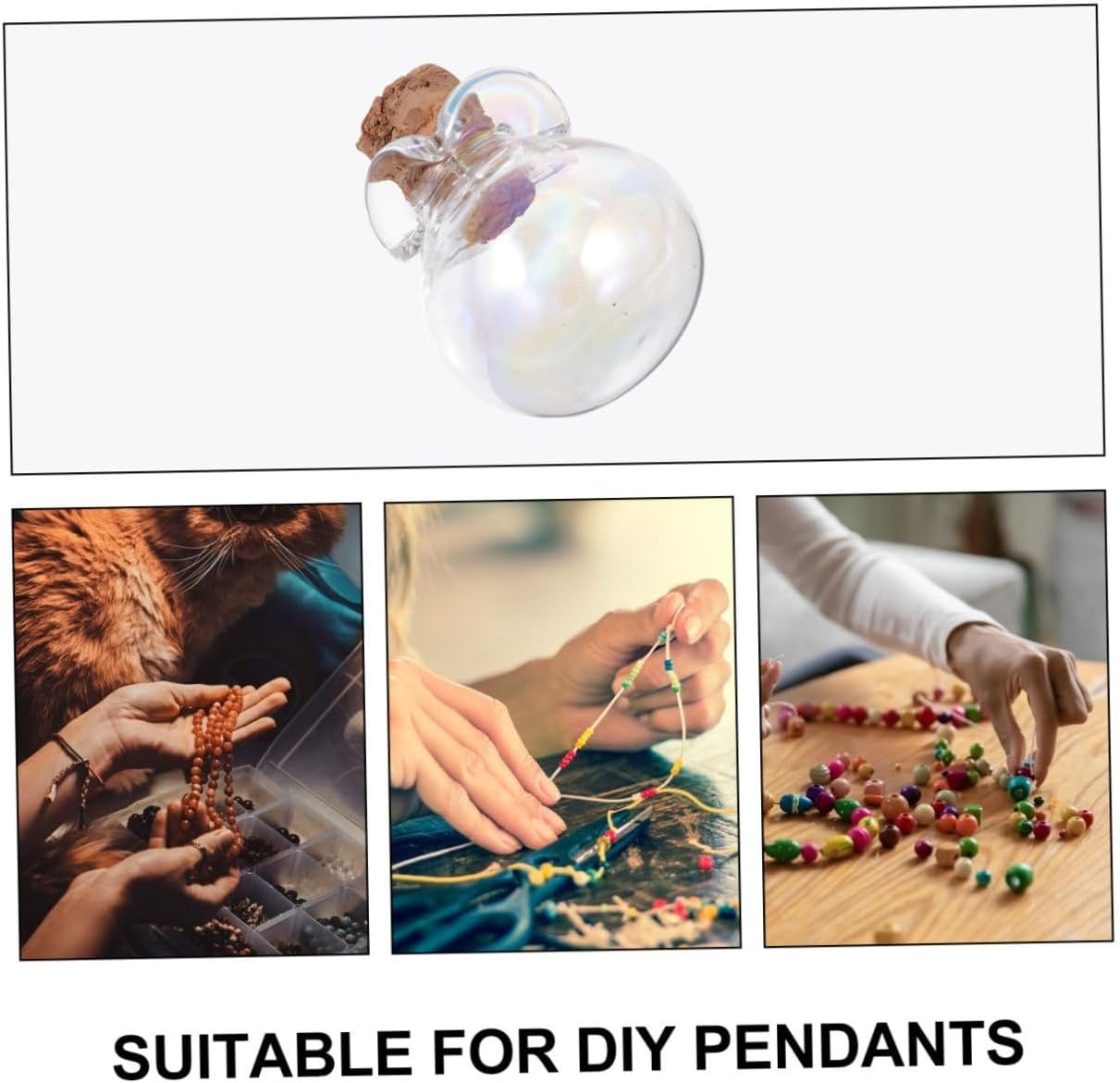 5Pcs Diy Wishing Bottle Glass Drift Bottles Corks for Craft Storage for Home Decor and Art Crafts