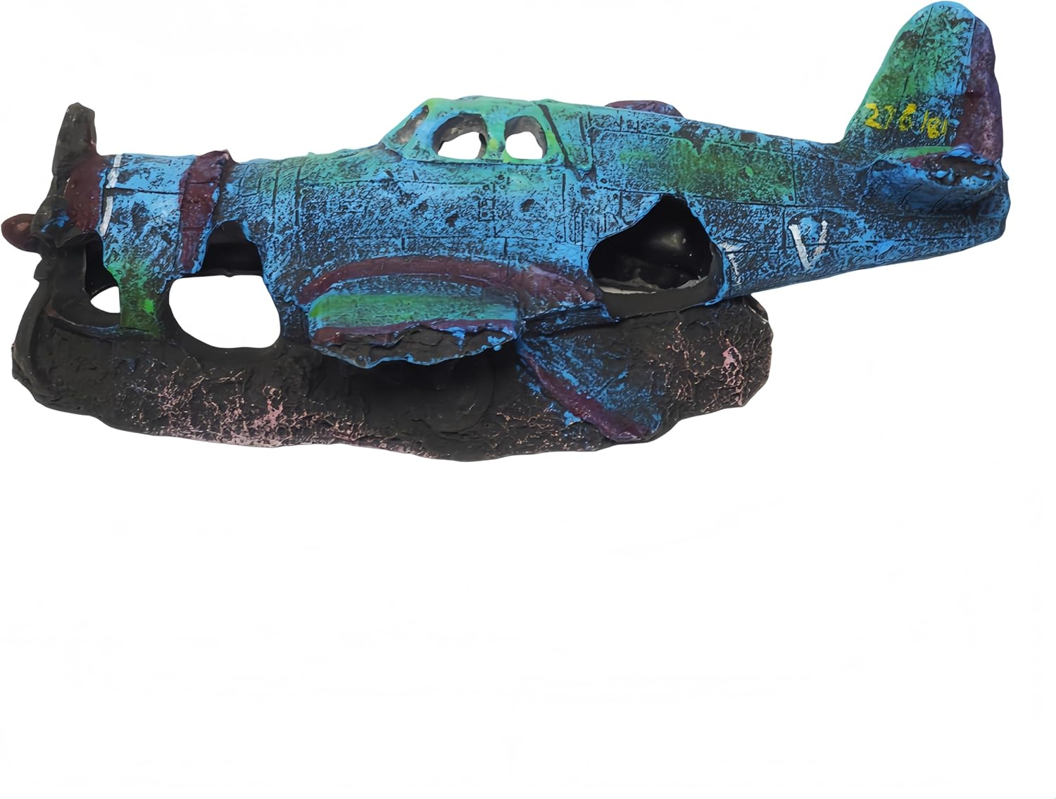 Aquarium Landscaping Decoration Plane Wreck Fish Shelter Fish Tank Decoration Medium Large Fish Garden Pond Ornament Hideouts