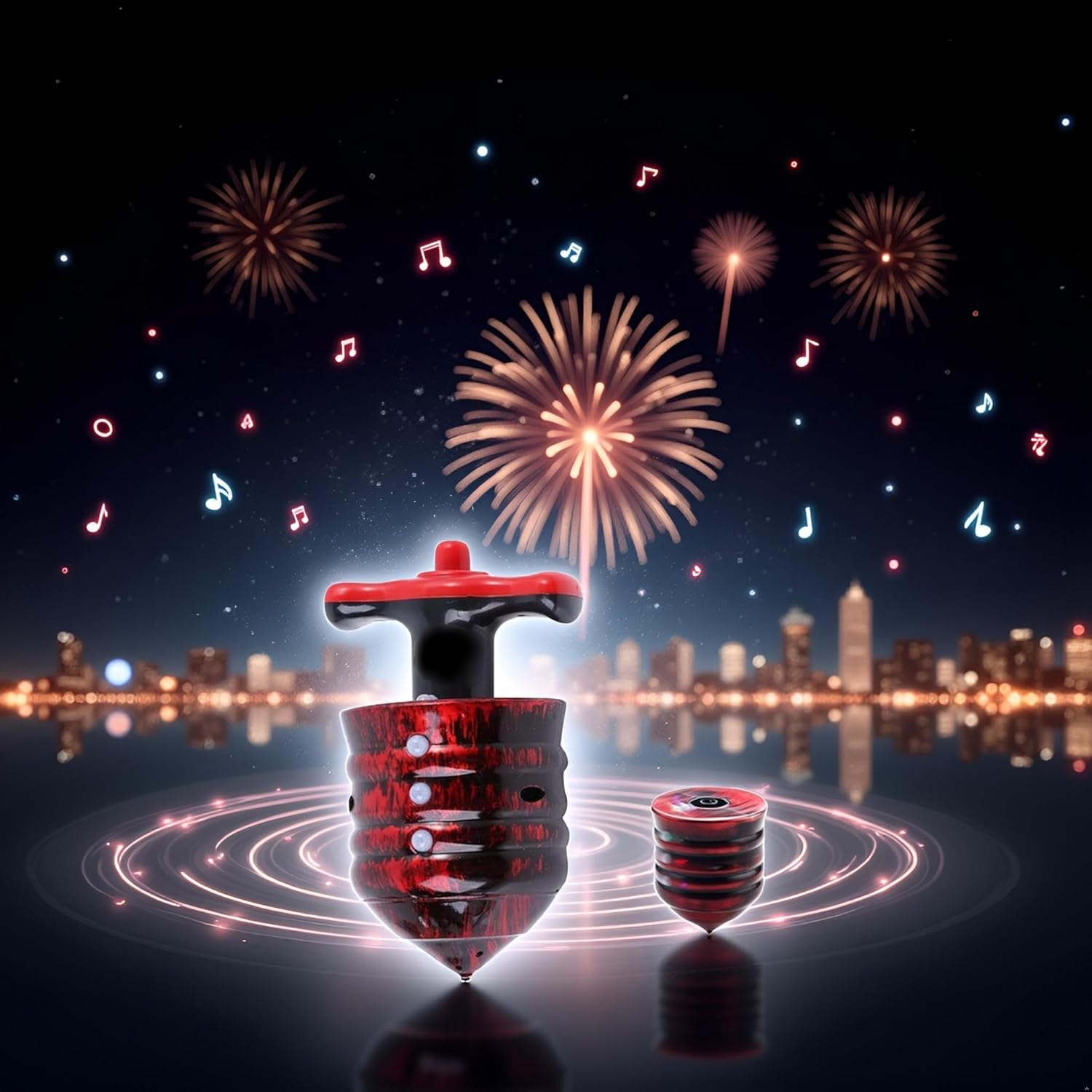 Funny Light up Music Spinning Tops, Light up Music Spinning Tops, Birthday Party Favors, Goodie Bag Fillers, Stocking Stuffers Tops image number 4