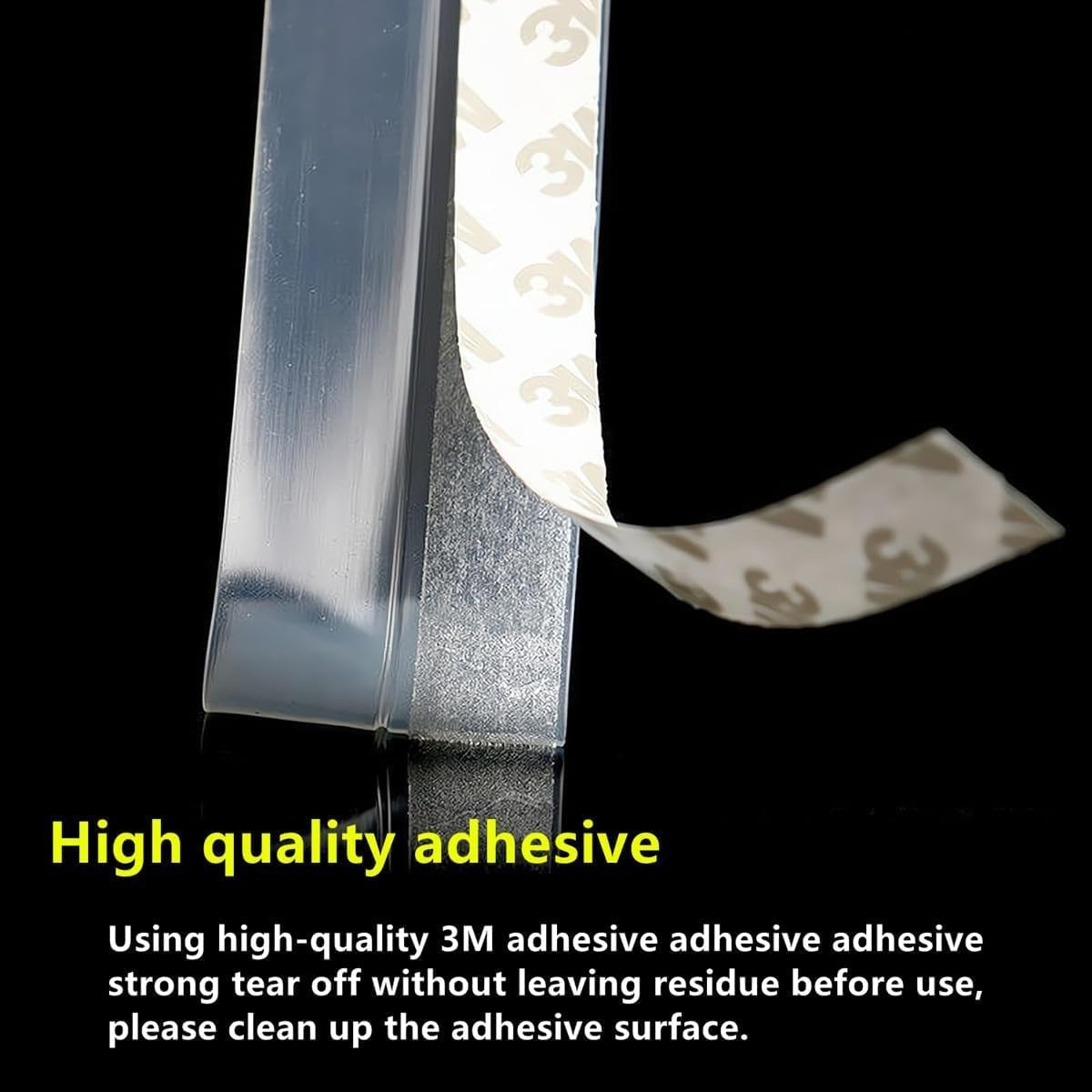 Silicone Seal Strip,Weather Stripping for Door or Window,Weatherproof Soundproof Self Adhesive Door Bottom, Draft Stopper Silicone Strip Tape for Door Window and Shower Glass(Width 45MM) image number 4