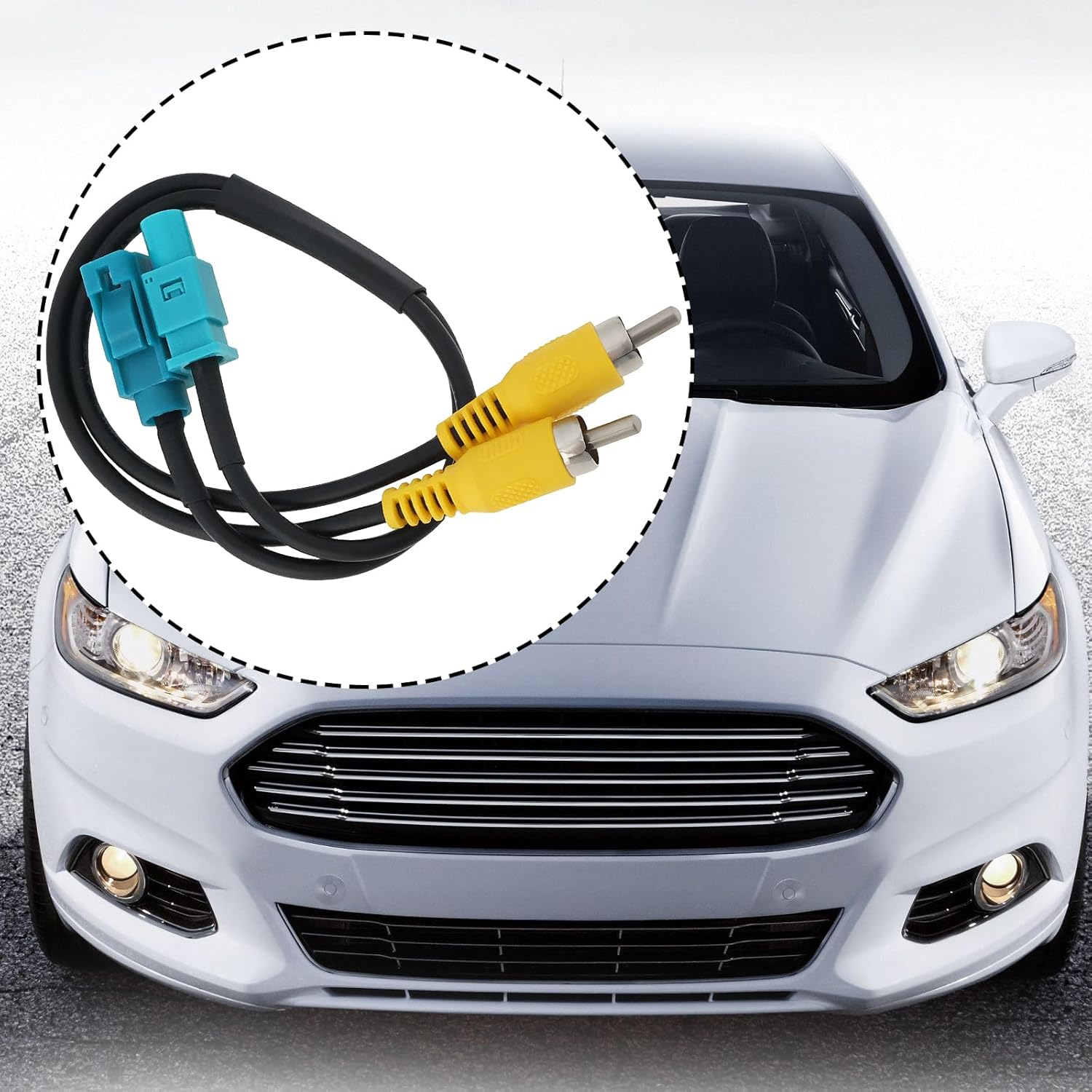 Emsea Car Rear View Camera Fakra Female to RCA Adapter Compatible with Mercedes Compatible with Ford 25Cm