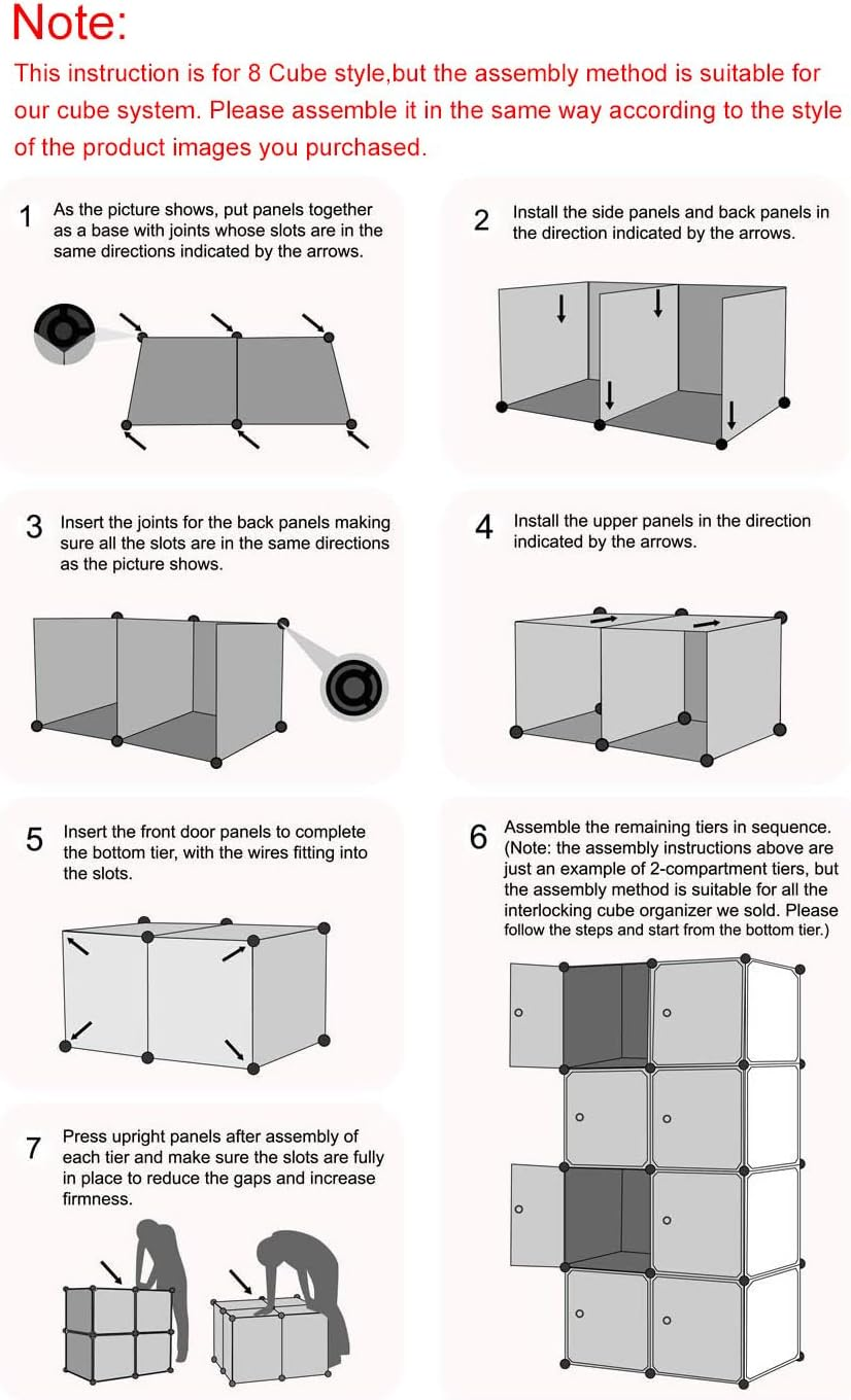 AUKO DIY XL 8 12 16 Cube Storage Cabinet Compartment Wardrobe Rack Shelf Portable Organizer Hallway Table Home Decor Bedroom Furniture (XL 12 Cube White) image number 5