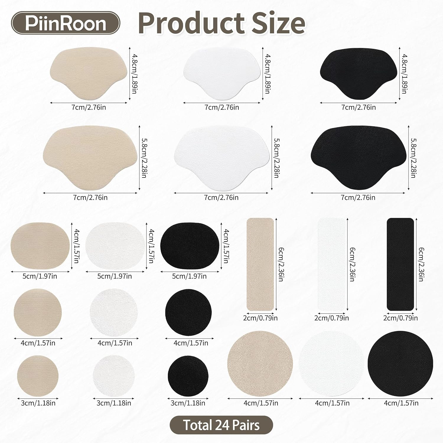 Shoe Patches for Holes, 24 Pairs Self-Adhesive Shoe Repair Patch, Various Styles Shoe Hole Repair Patch Sneaker Repair Patches for Men Women Most Shoes Sitting High Heels image number 1