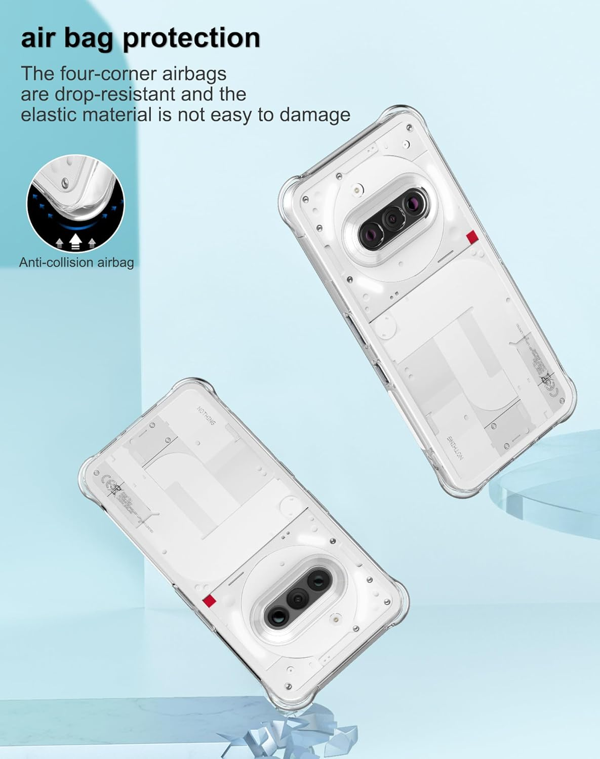 Foluu Crystal Clear Case for Nothing Phone (3A) - Slim Fit Scratch Resistant TPU Silicone Reinforced Corners Protective Cover for Nothing Phone (3A) 2025 image number 3