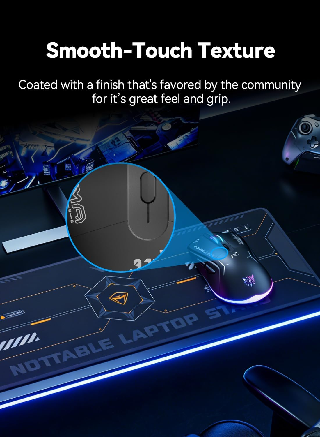 Wireless Gaming Mouse, 4 Adjustable DPI, Ergonomic Optical Office Mouse, 7 Buttons Corded Mice Wired/Wireless Gamer Mouse Rapid Fire Key,For Window/Pc/Laptop/Desktop/Mac/Chromebook image number 3