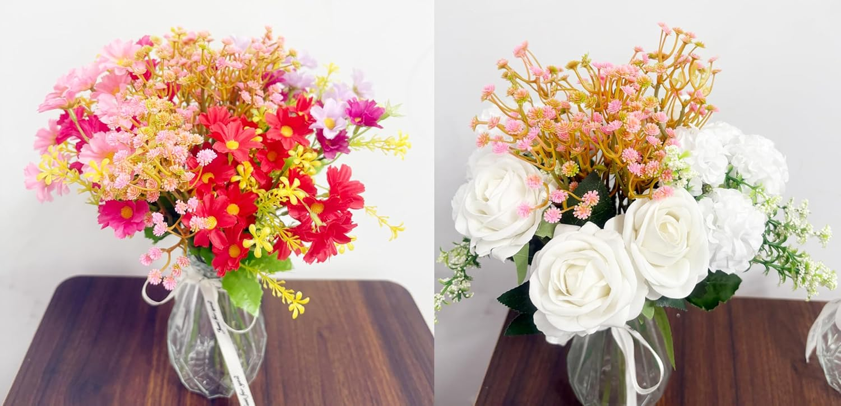 15 PCS Babys Breath Artificial Flowers Gypsophila Paniculata Faux Plant for DIY Centerpieces Wedding Party Floral Arrangement Home Decorations (Small Petals,Pink) - Purple image number 6