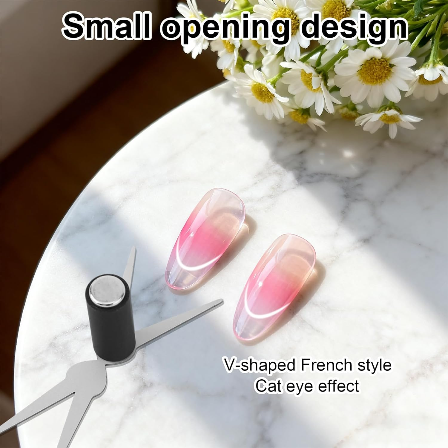 Cat Eye Nail Magnet Tool Set, Magnetic Pen with Scissor & Rabbit Shapes for Cat Eye Gel Polish Home Salon Studio Nail Design image number 3