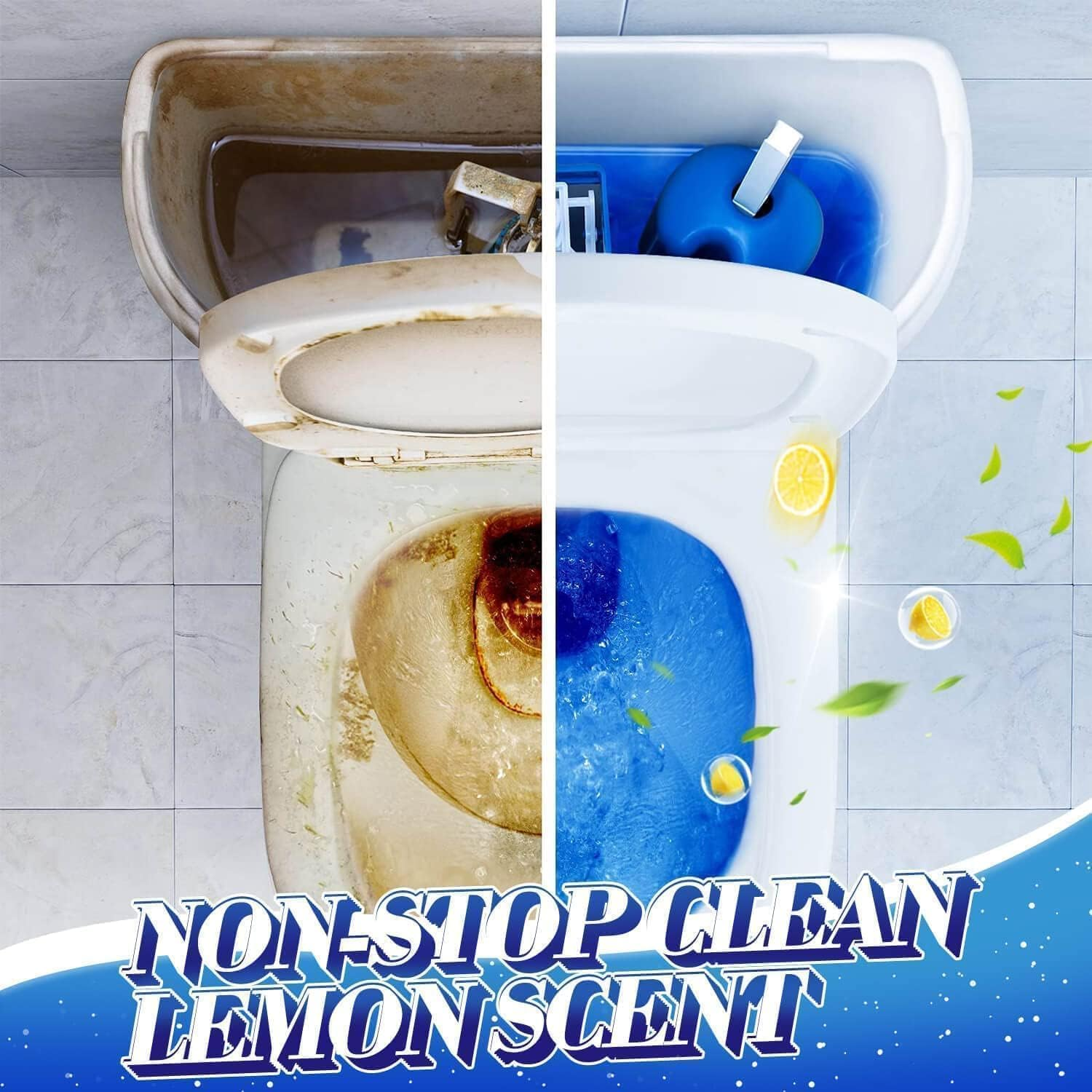 NATRUTH 20PCS Toilet Bowl Cleaner,Toilet Cistern Blocks,Long-Lasting Bathroom Cleaner Tablets,Powerful Rim & Bowl Cleaning,Lemon Scent,Individually Packaged image number 2