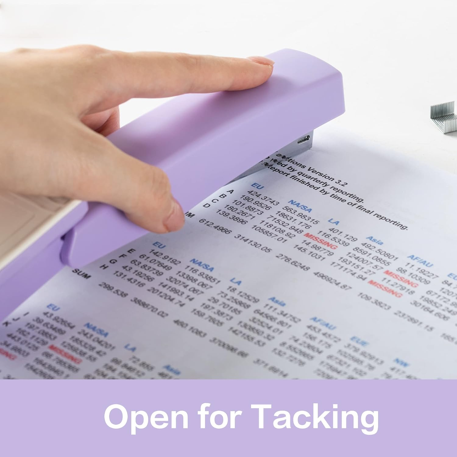 Deli Stapler, Desktop Office Stapler, Office Supplies, 25 Sheet Capacity, Includes 1000 Staples and Staple Remover, Purple image number 7