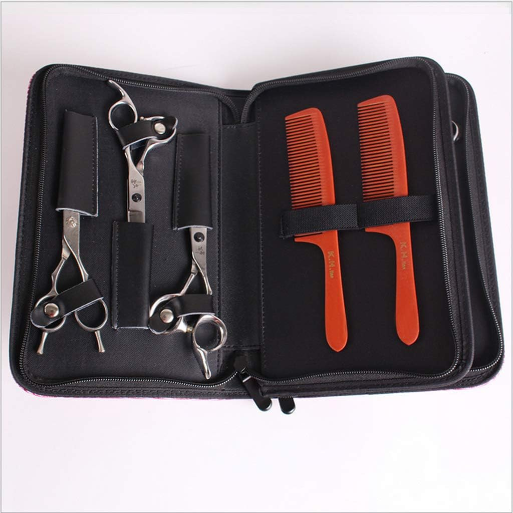 Oshhni Soft Leather Hair Scissor Shears Case Hairdressing Comb Pouch, Black image number 6