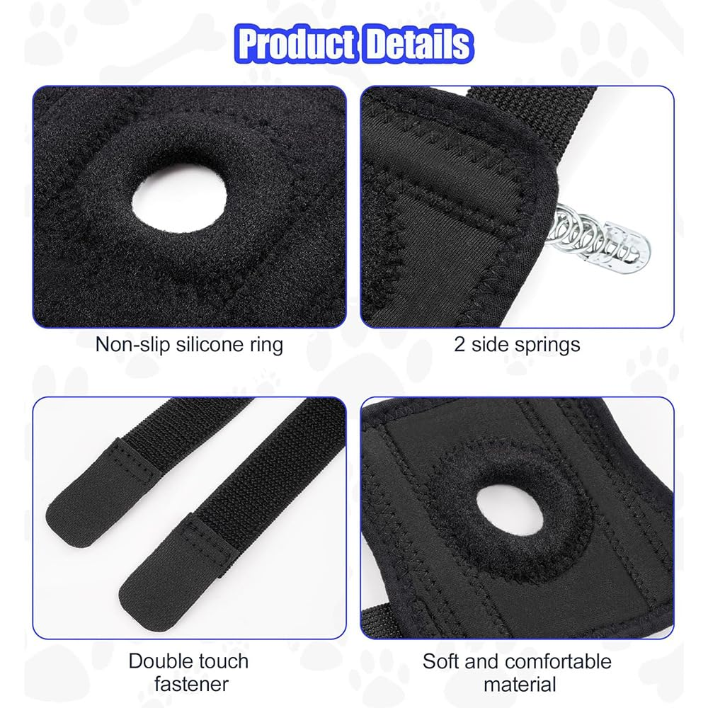 Rear Leg Hock Brace, Dog Knee Brace with Metal Strips, Hock & Ankle Support Back Leg for Canine Torn, Dog Leg Sleeve for ACL & CCL Injury and Sprain Protection (S, Black) image number 5