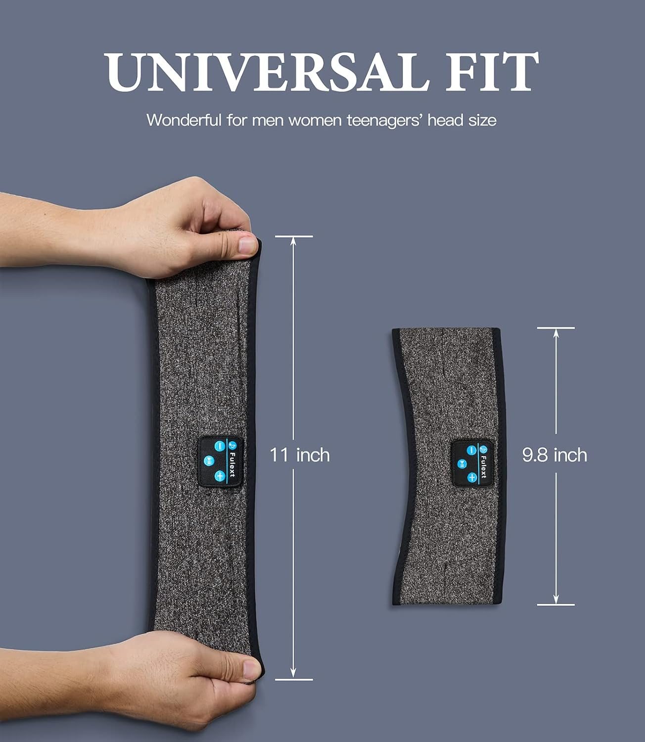 Voerou Sleep Headphones Bluetooth Headband Headphones, Adjustable Sleeping Headphones, 10+ Hours Play Time with Stereo HD Hi Fi Speakers, Perfect for Sleep, Workout, Yoga, Travel, Insomnia, Meditation