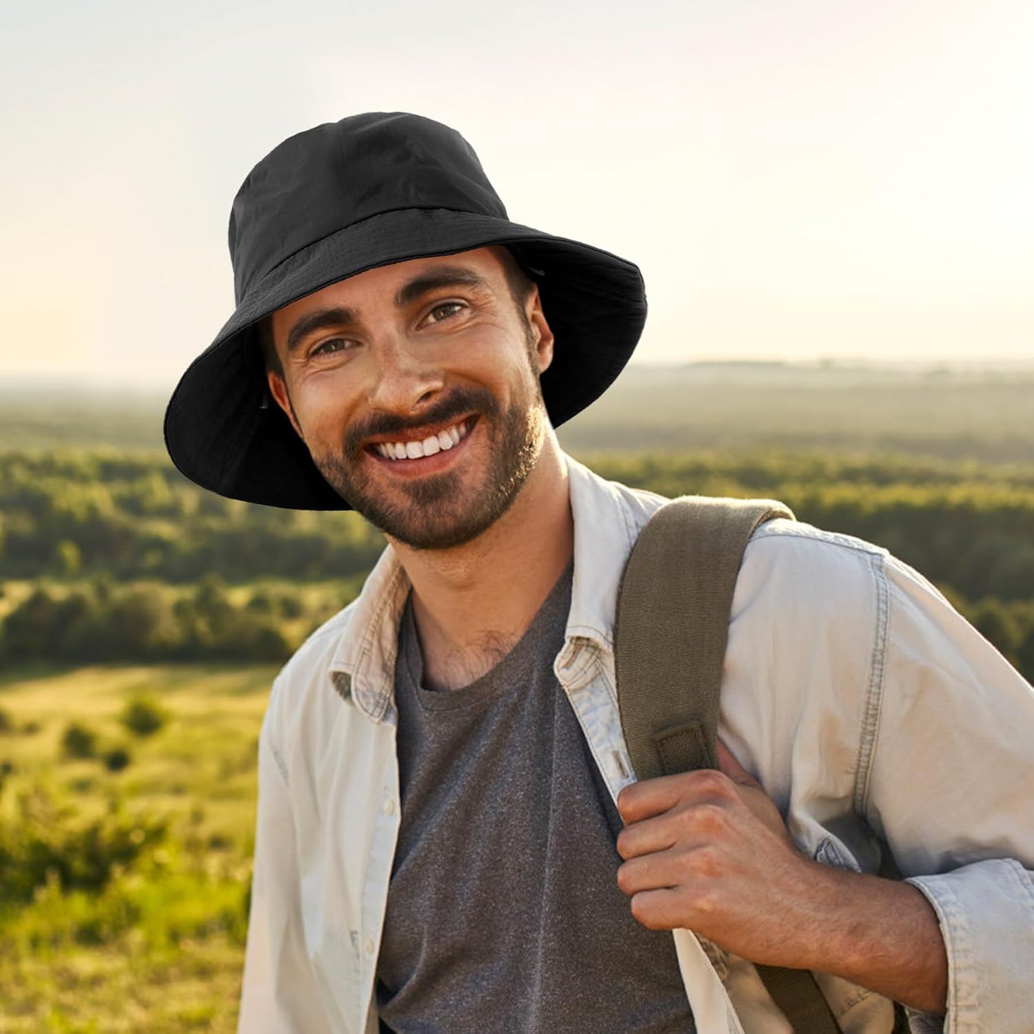 Bucket Hats for Men - Oversize L XL XXL Foldable Fisherman Sun Cap for Big Head Outdoor Travel Fishing Hiking image number 2