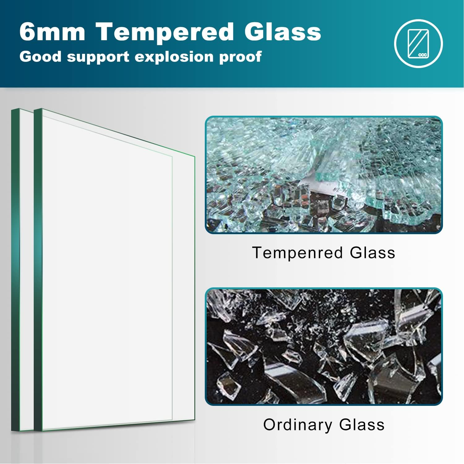 ELEGANT Corner Shower Enclosure with Acrylic Fiberglass Tray,Tempered Safety Clear Glass, Sliding Door,Shower Screen with Panel&Base 900X900Mm image number 5