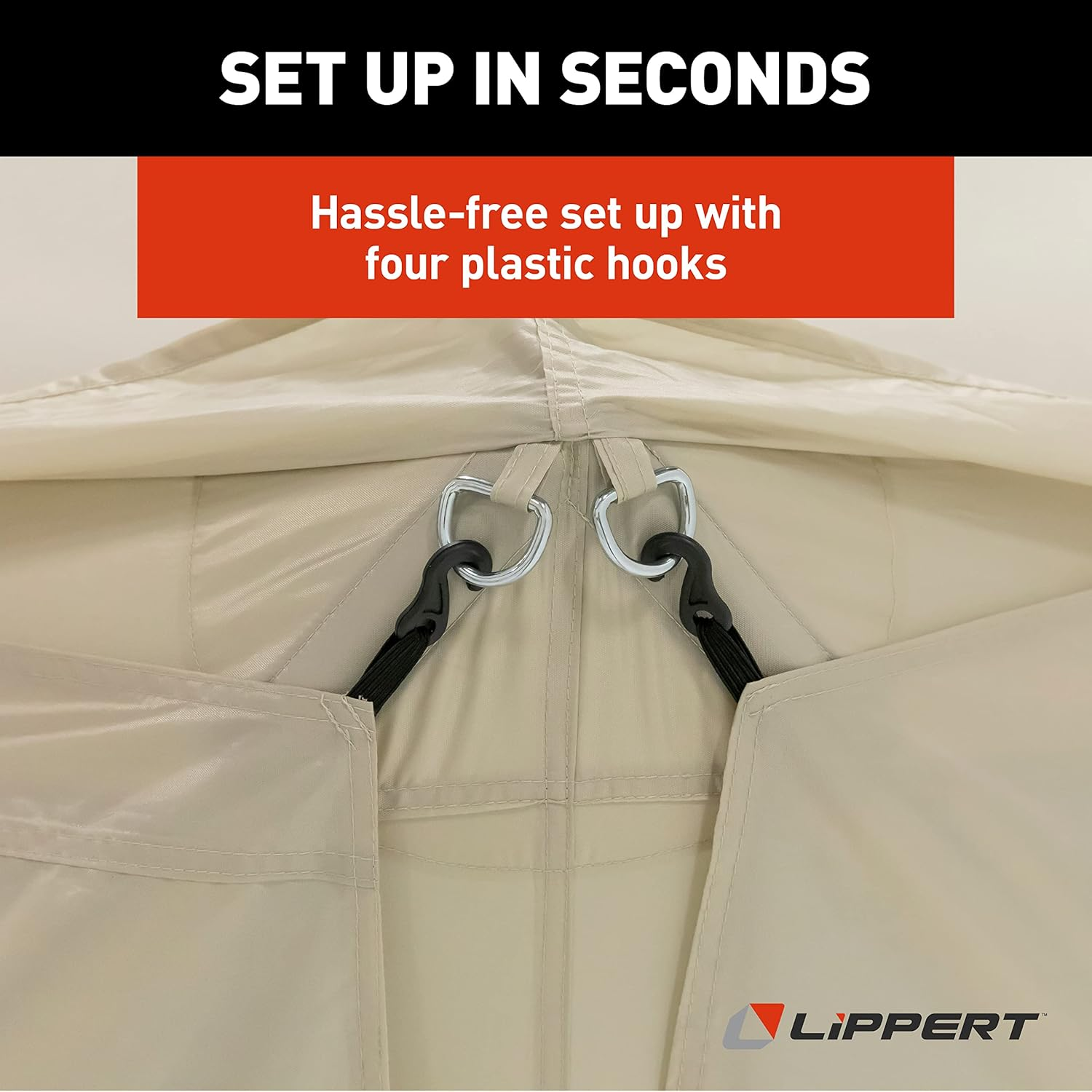 Lippert Picnic and Camping Gazebo Tent Wind Panels, Side Walls for Privacy, Sand Color image number 1