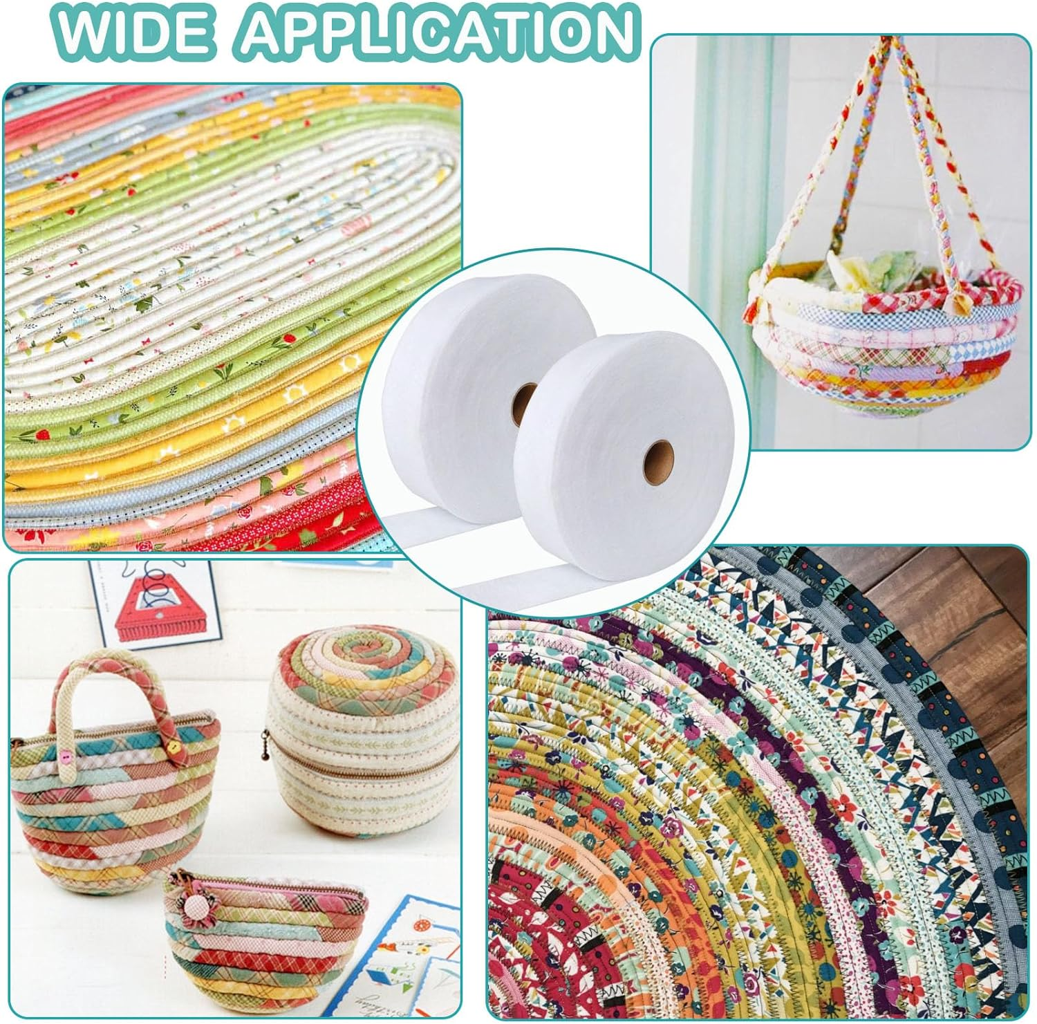 2 Roll Jelly Roll Batting Strip 2 1/2 Inch Cotton Blend Fleece Batting on a Roll Total 70 Yards for Jelly Roll Rugs,Throw Rugs,Braided Rug image number 1