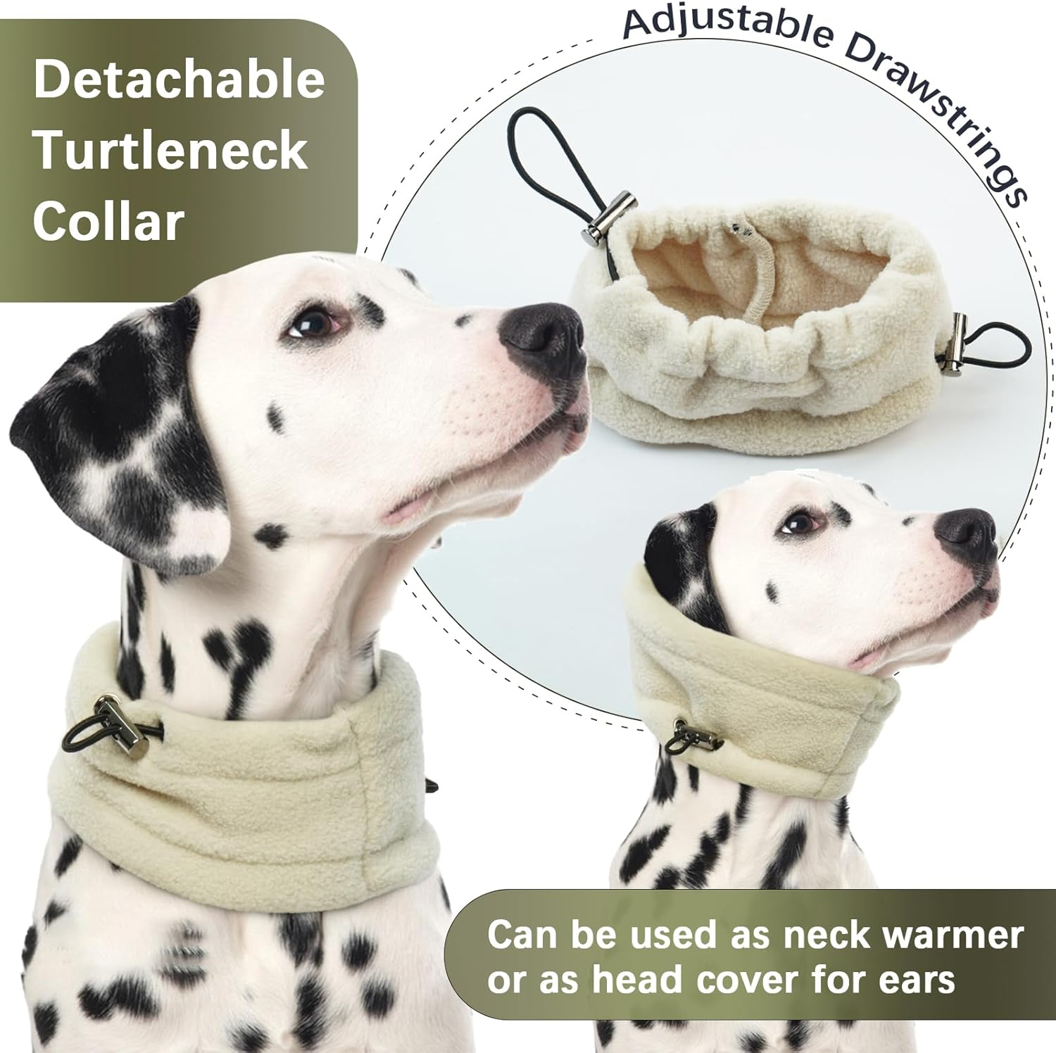 Dog Fleece Coat, Winter Comfy Pullover Dog Pjs Onesie Warm Coats & Jackets with Legs Full Coverage Dog Cold Weather Clothes Cozy with Zipper Closure Indoor & Outdoor Wear(Beige, XL) image number 3