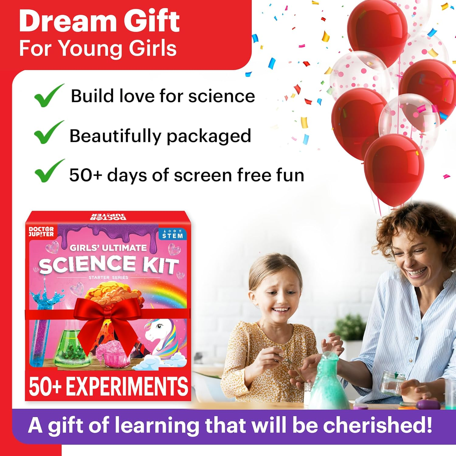 Doctor Jupiter Girls' Ultimate Science Kit for Girls Ages 8-12 | Birthday Gift Ideas for 8-9-10-11-12 Year Old | Girls STEM Learning Educational Toys | 50+ Experiments Ultimate Starter Series image number 3