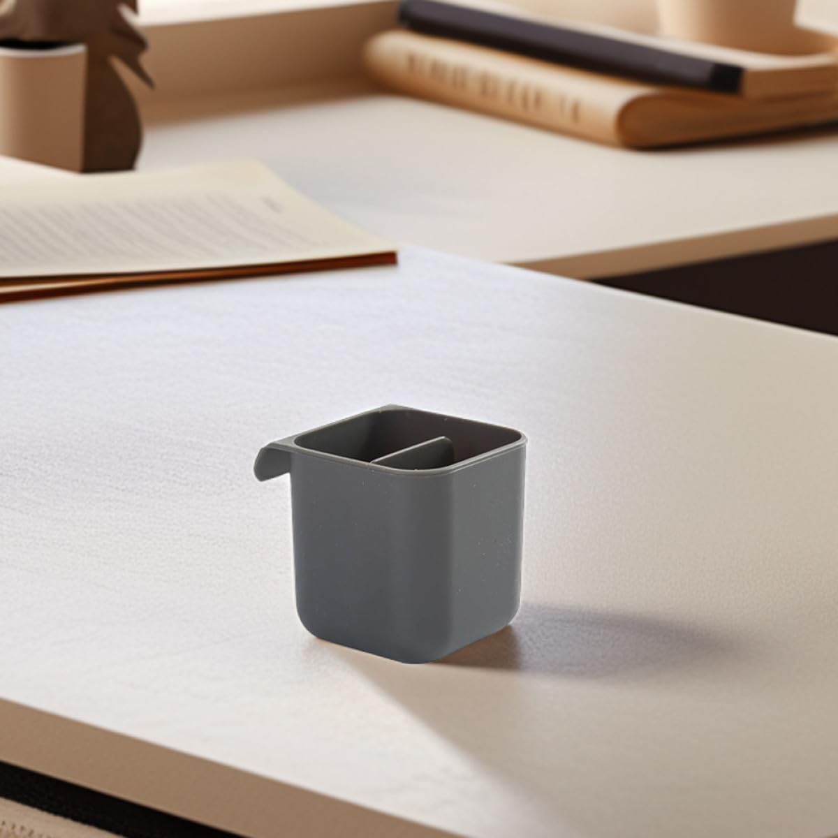 SEWACC 3Pcs Desktop Pencil Holder Set with Adhesive Computer Screen Storage Boxes, Long Gray and Gray Color, Desk Organizer for Office and Home Accessories image number 6