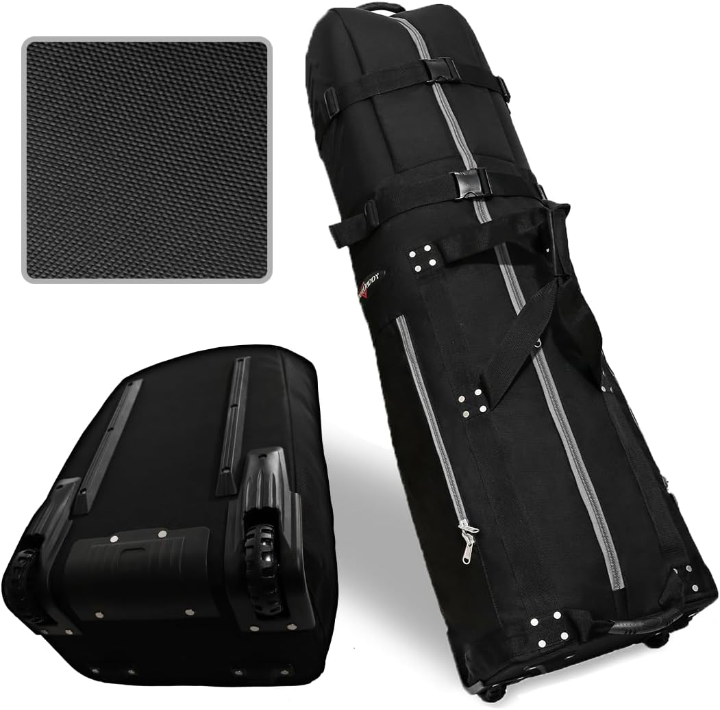 Caddydaddy New First Class Premium Padded Golf Club Travel Cover with Wheels - Heavy Duty Golf Travel Bag for Airlines