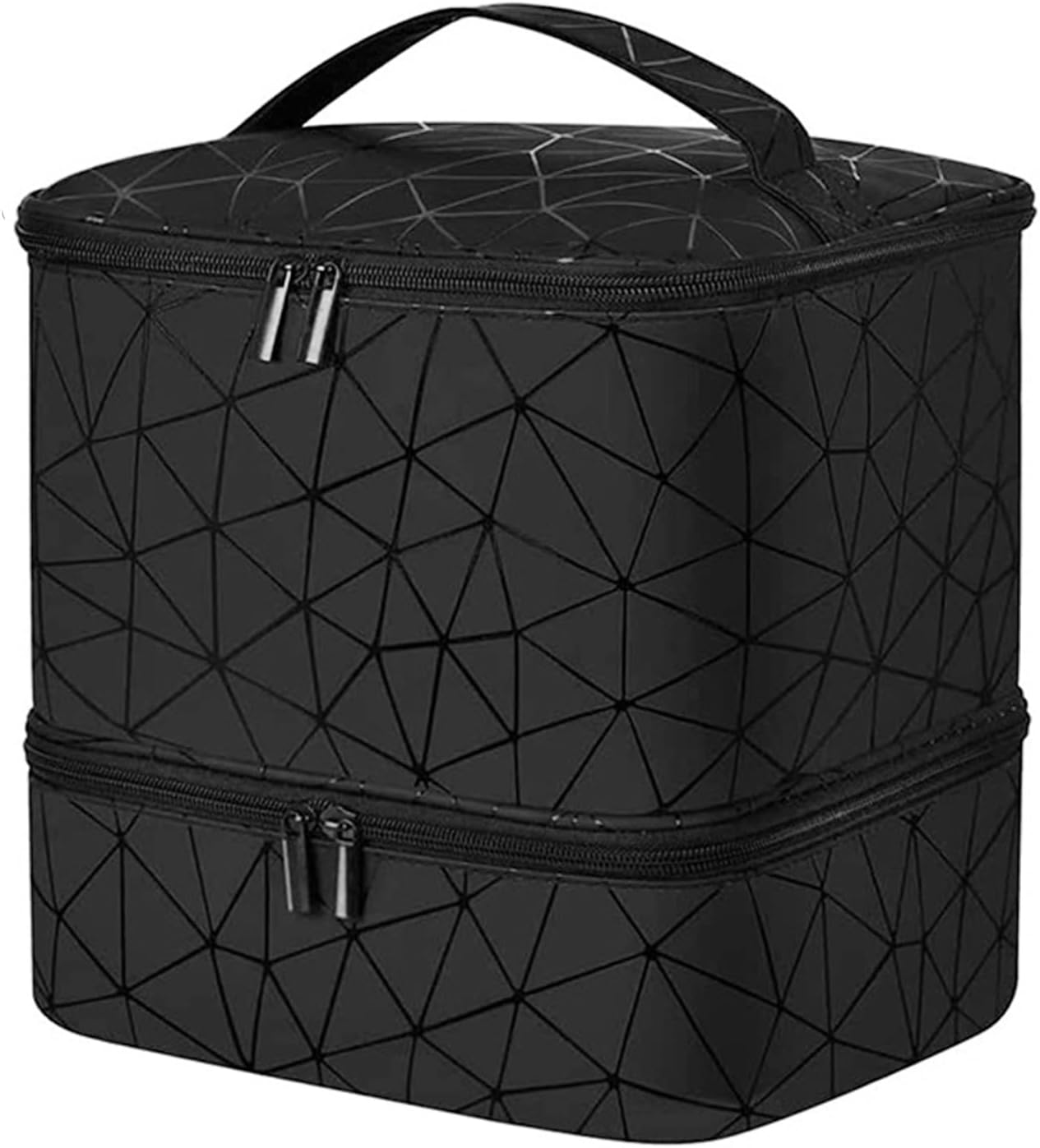 Nail Polish Organizer Case, Double Layer Design Nail Polish Holder Carrying Case, Nail Polish Storage Bag, Holds 30 Bottles Nail Box Organizer Case for Nail Tech and Manicure Tools, Black, Refer To